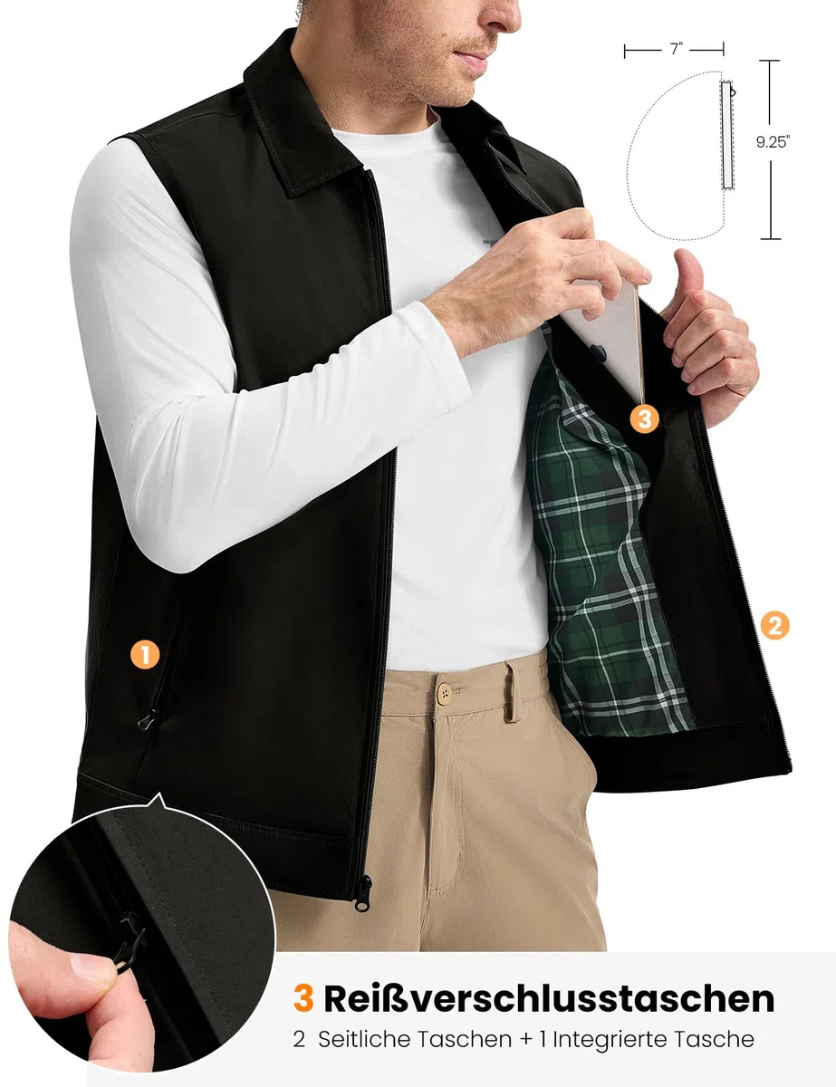 donhobo Herren Weste Jacke Ultraleicht Atmungsaktive Outdoor Dünne Ärmellose Übergangsjacke Sommer Arbeit Gilets Tops Fashion Freizeitweste