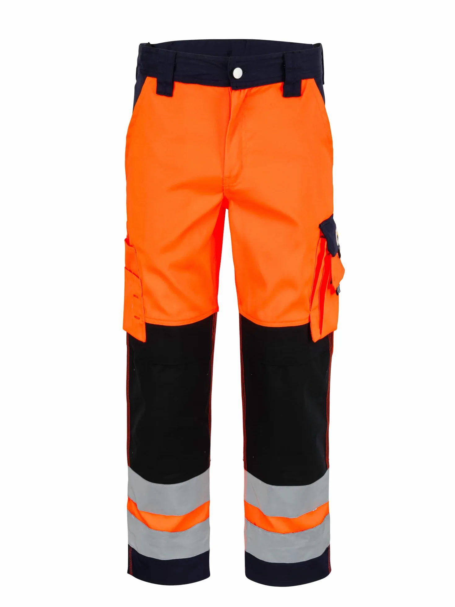 Generisch CraftGear Arbeitshose Herren - Arbeitshosen Männer Orange Verstärkt mit Cordura Knieschutz Reflektierend mit Cargo-Taschen für Handwerker Warnhose