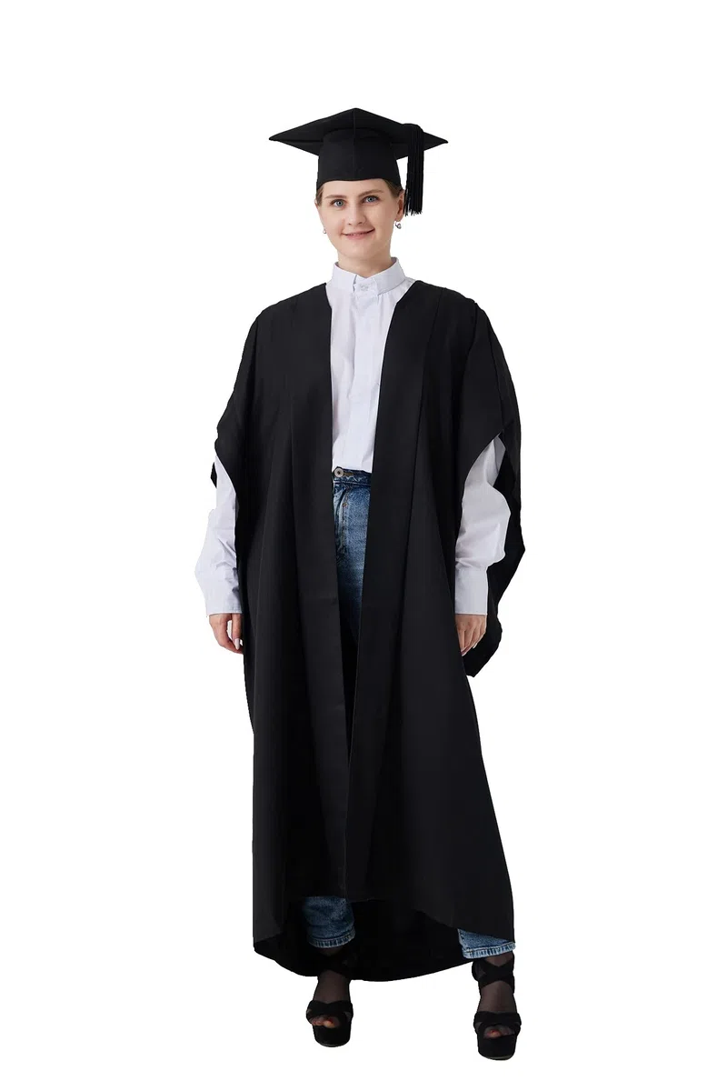 GraduatePro Abschluss Talar mit Doktorhut Akademischer Uni Bachelor Geschenke Schwarz Absolventen Academicus