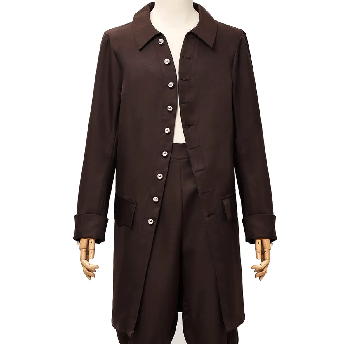 BLESSUME Vintage Retro Mantel Herren Kostüm Jacke Lange Ärm