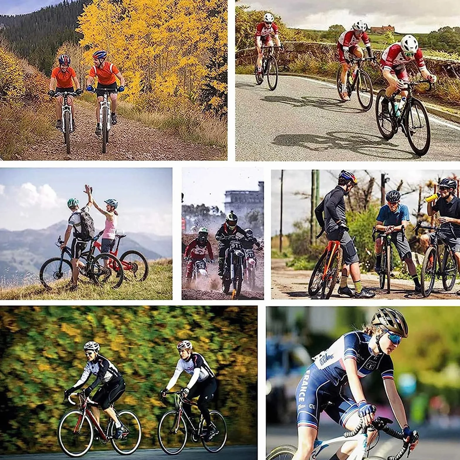 FFFF & OLFEH Anzüge Trikots Herren Fahrradtrikot Set, kurzärmliges Set Fahrradbekleidung Set für Mountainbikes mit 9D-Gel-gepolsterten Shorts