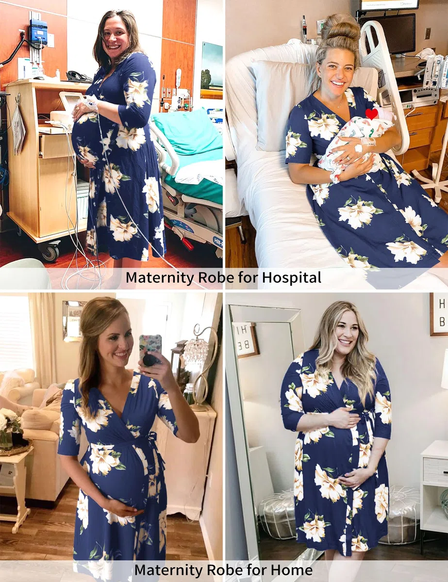 Umstandskrankenhaus-Robe Arbeit und Lieferung Stillmantel Umstandsmode Nachtwäsche Schwangerschaft und Postpartum Stillen
