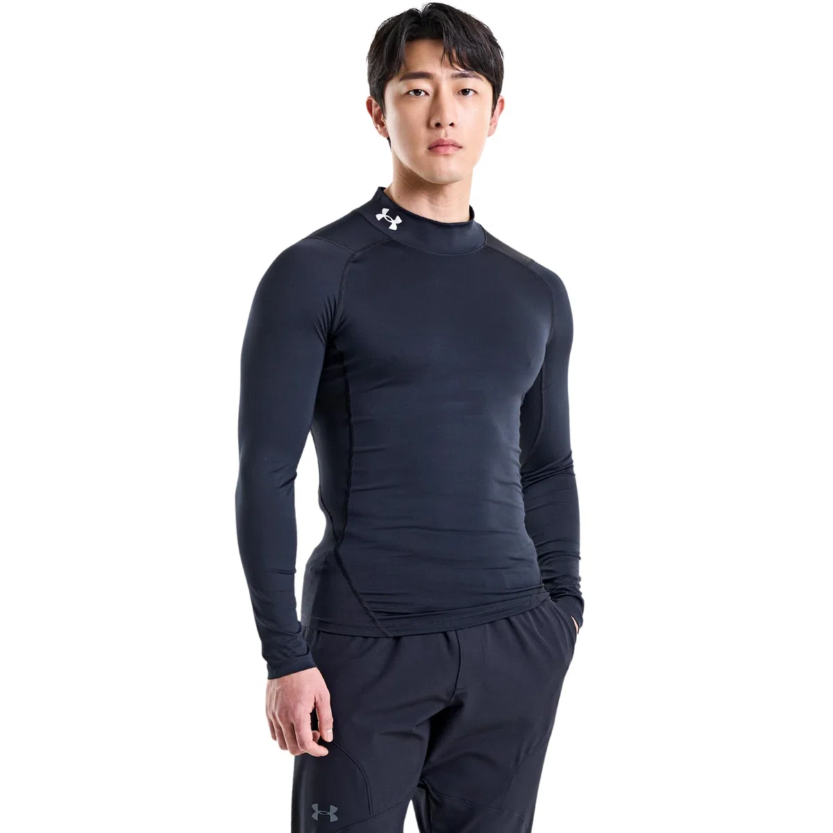 Under Armour Baselayer HG Comp Mock Longlseeve T-Shirt Weiß Herren