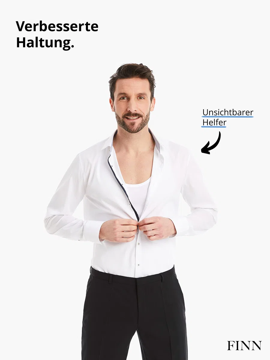 FINN Shapewear Herren Kompressionsshirt – Bauch-Weg Unterhemd & Body-Shaper Männer – Ärmelloses Tank-Top aus Baumwolle für flacheren Bauch und bessere Haltung