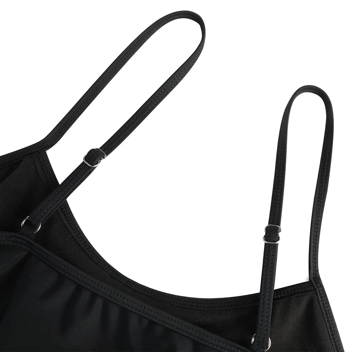 Genfien Damen Badeanzug Rüschen Zweiteilige High Waist Bikini mit Hoher Taille Bademode Volant Bedruckt Badeanzug