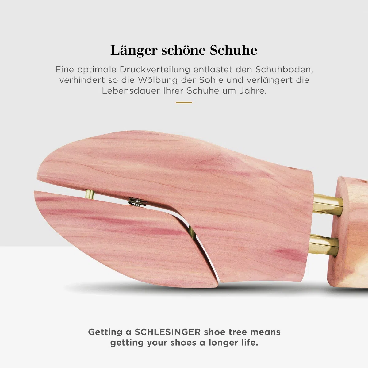 Schlesinger - TESTSIEGER - Premium Herren Schuhspanner aus edlem Zedernholz für eine optimale Schuhpflege - Modell Kaiser - Inklusive Gratis Schuhpflege E-Book