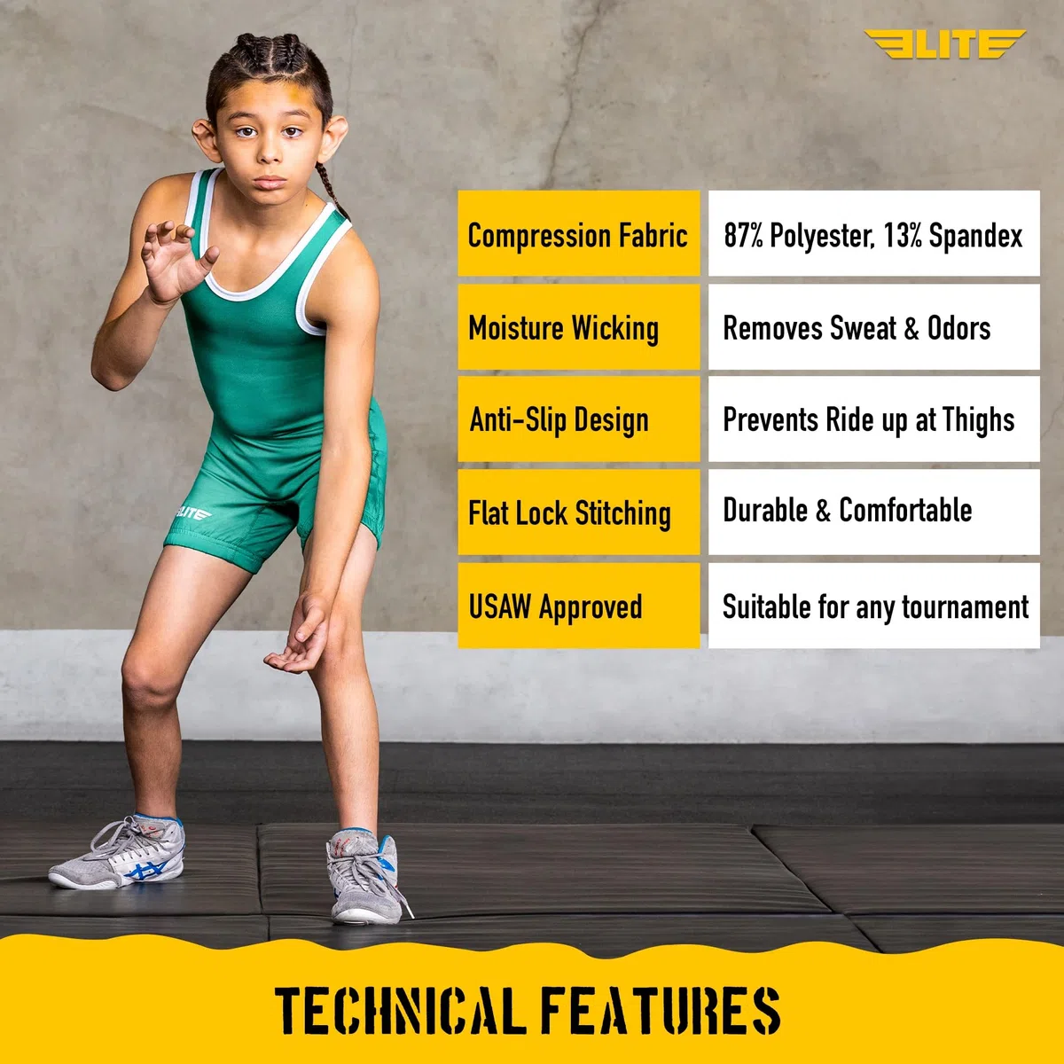 Elite Sports Kinder Wrestling Youth Singlet, Standard Jungen Wrestling Singlets