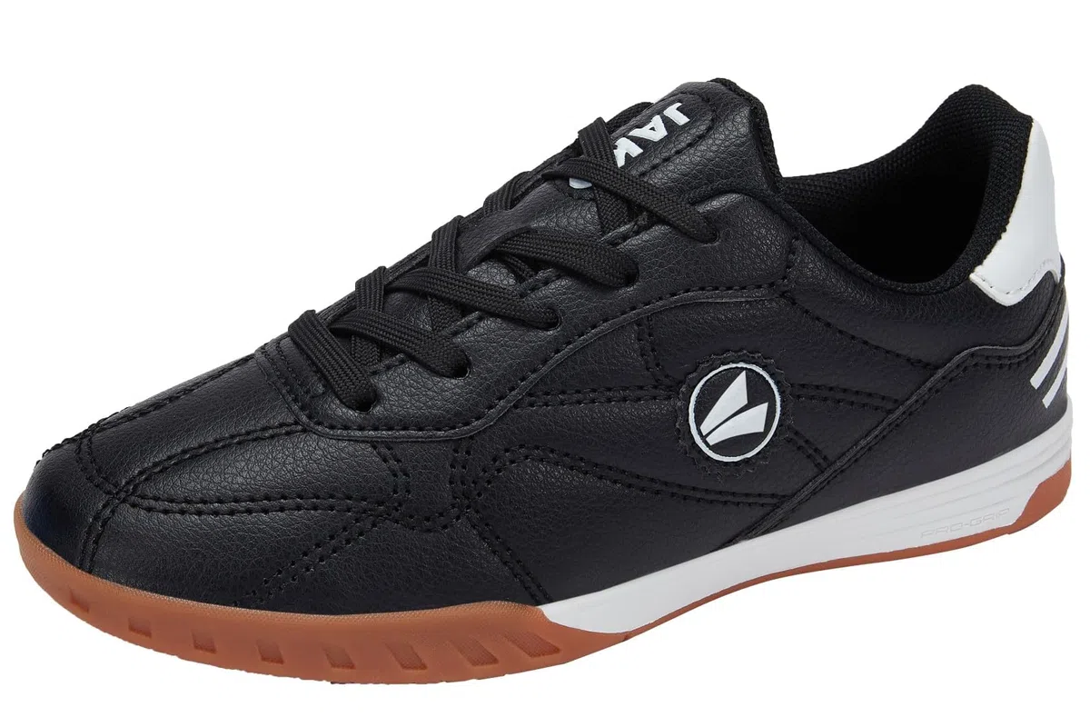 JAKO Fußball Schuhe Unisex Training Sport Fussballschuhe NonMarking Hallenschuhe Sportschuhe J-SI Signature in Weiß/Schwarz in Größe 45