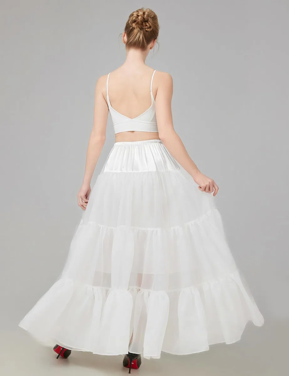 BEAUTELICATE Petticoat Unterrock Lang Tüll Reifrock A Linie 50er Jahre Petticoat Crinoline für Hochzeit Brautkleid Rockabilly Kleid Karneval Halloween S-XXL