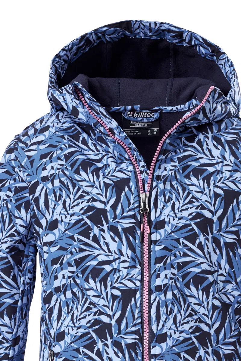 killtec Mädchen Softshelljacke/Outdoorjacke mit Kapuze Mädchen Softshelljacke Print, dunkelnavy, 128, 43200-000