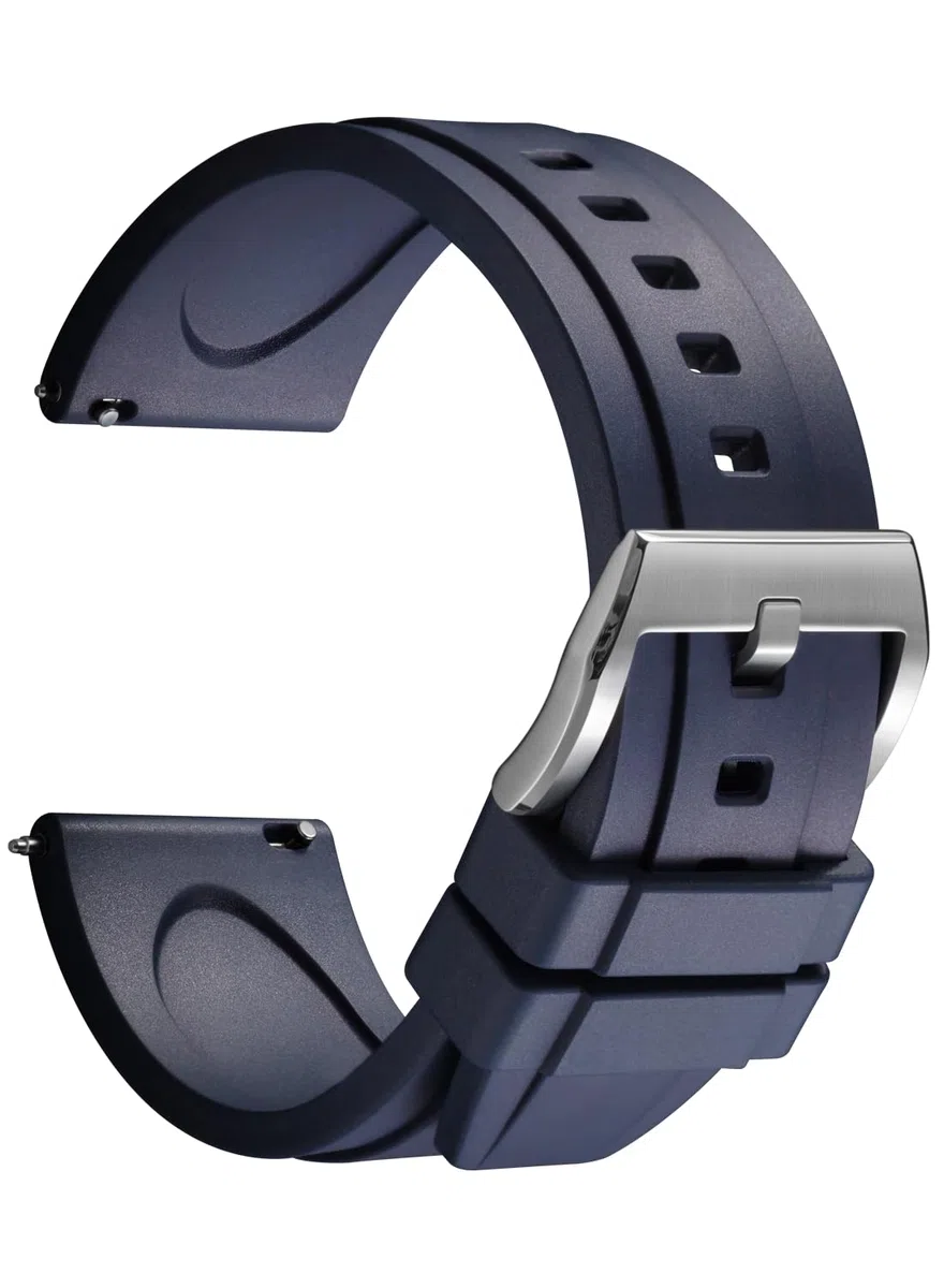 REZERO FKM-Gummi Uhrenarmbänder mit Schnellverschluss, Fluorkautschuk Armbänder für Uhren, Ersatzarmbänder Dicke & Leichte, Wasserdichte & Atmungsaktive 19/20/21/22/23/24 mm für Herren, Damen