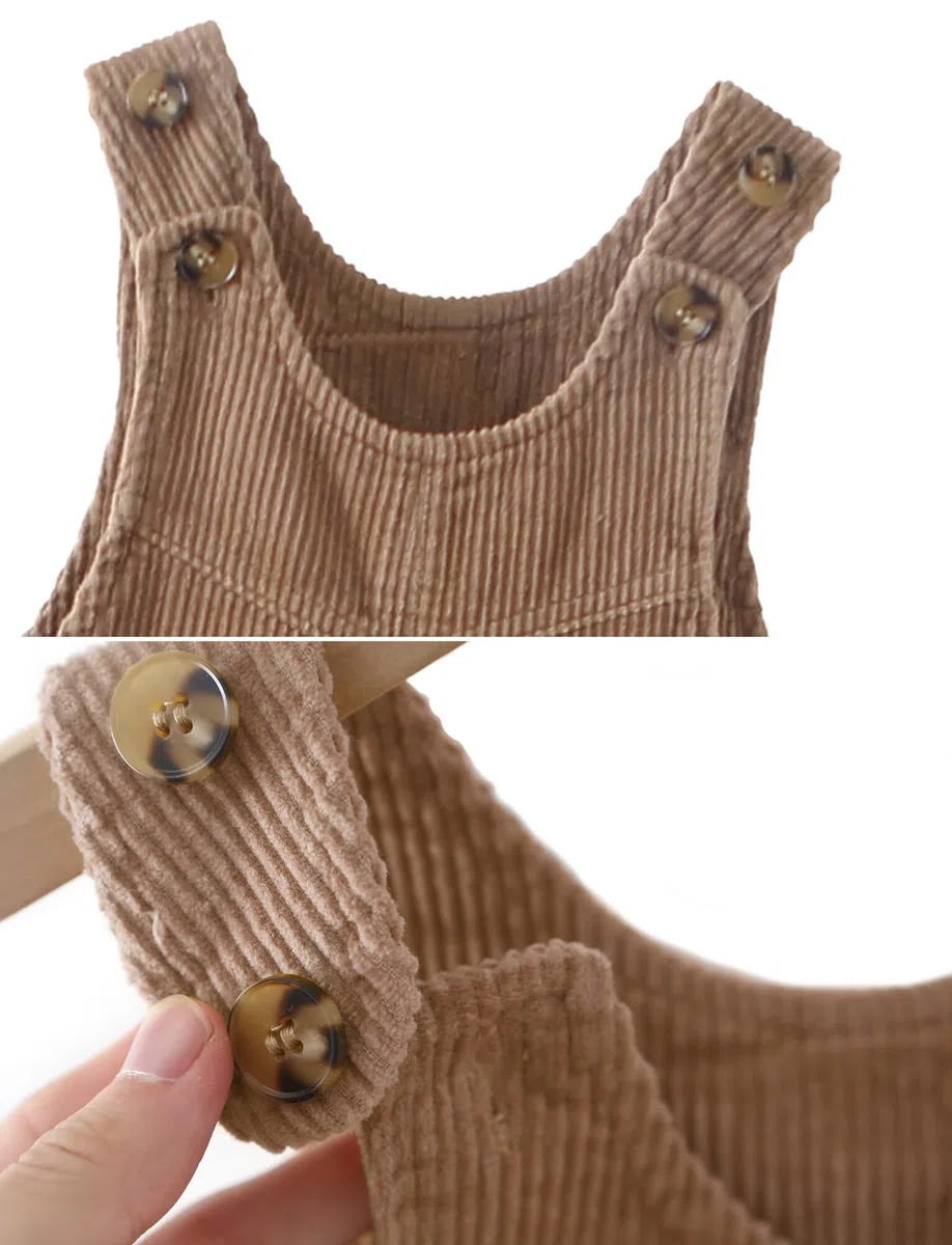 Panegy Baby Cord Latzhose Latzhose Lose Einfarbig Hosenträger Latzhose Hose Weich Retro Einteilig Knopf Lätzchen Hose Overall Outfit Neugeborenen Latzhose für Frühling Herbst