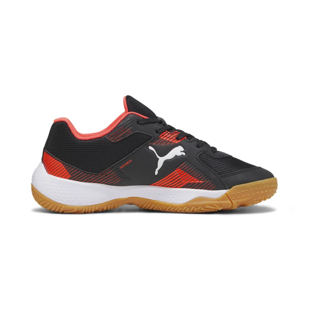 PUMA Soloarflash JR II Unisex Kinder Sneaker Hallenschuhe Weiss/rot 106883 04