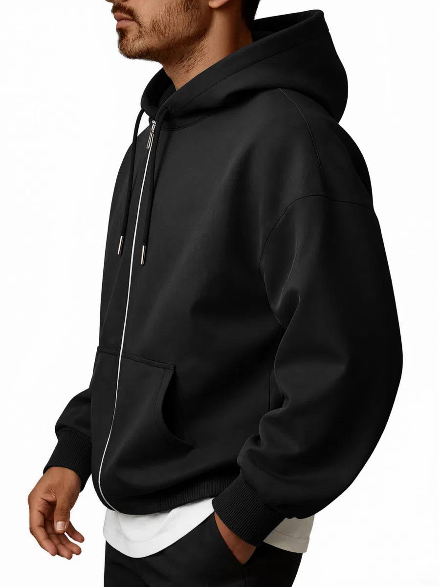 Oyamiki Hoodie Herren Langarm Kapuzenjacke Reißverschluss Sweatjacke Fleece Kapuzenpullover Lässige Kapuze Jacke Sweatshirt Pullover mit Taschen