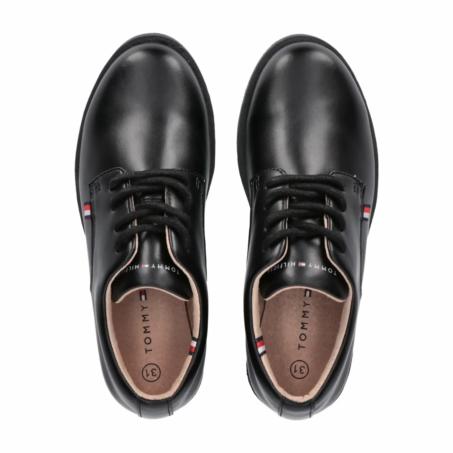 Tommy Hilfiger Lace-up Schuh mit glattem Finish, Samir, Schwarz, 32