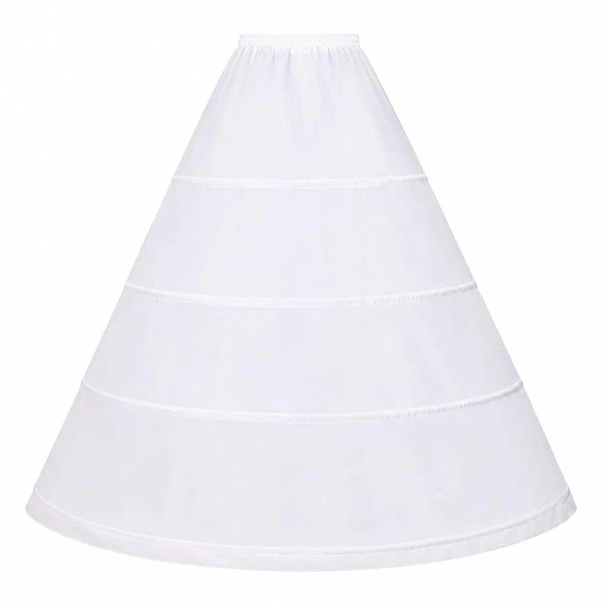 Reifrock Brautkleid - Damen 4 Reifen Petticoats A-Linie Bodenlang Unterrock Crinoline für Hochzeit Ballkleid Weiß
