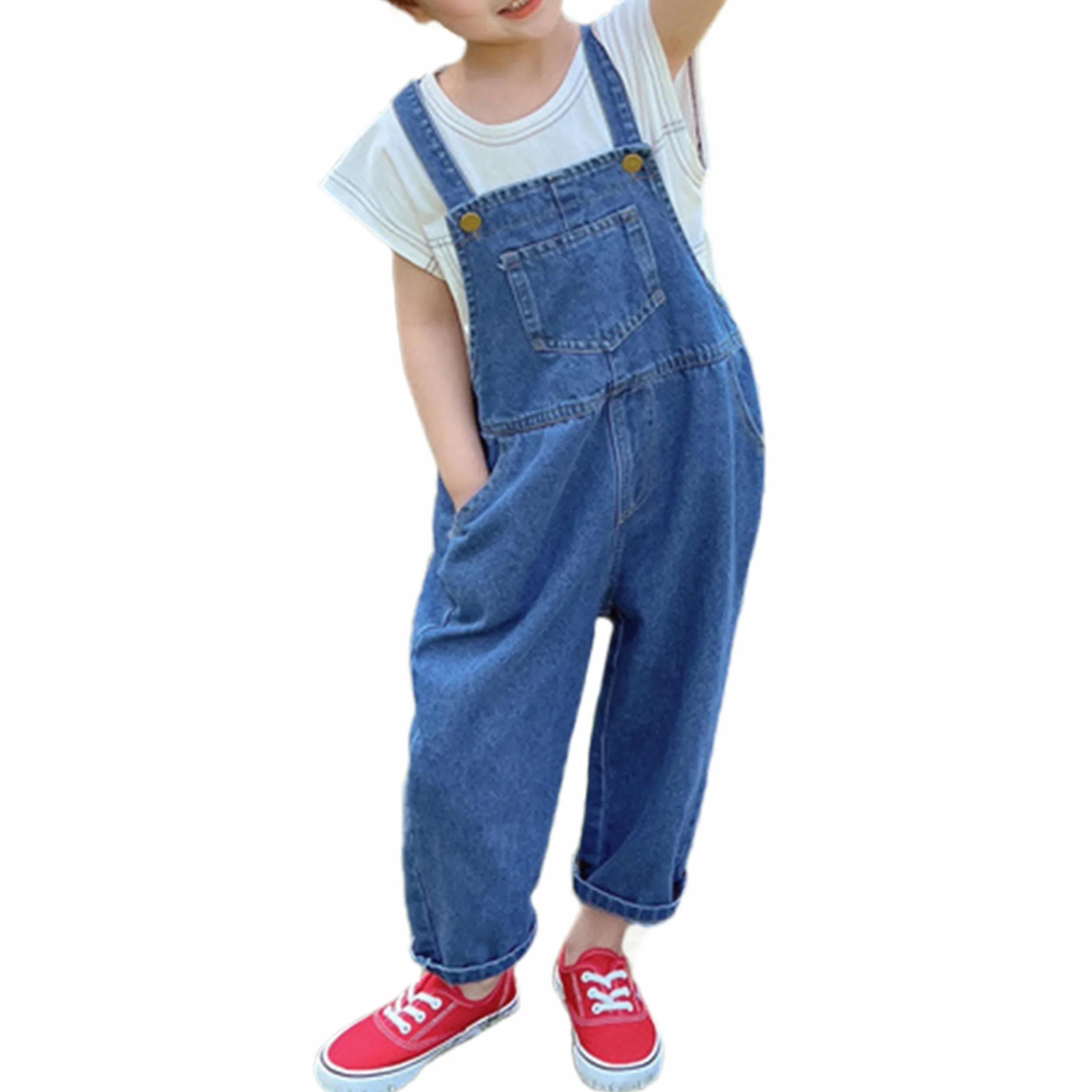 Miipat Kleinkind Mädchen Denim Overalls Kleine Jungen Mädchen Jeans Jumpsuit mit Verstellbaren Hosenträgern 1pcs Denim Latzhose für Kinder