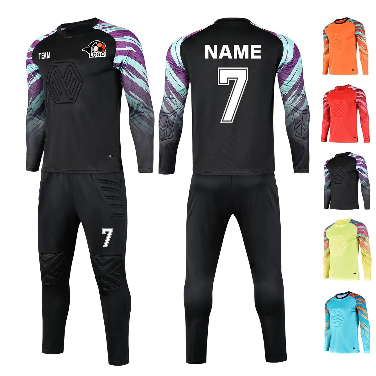 LAIFU Benutzerdefiniert Torwart Trikots für Erwachsene/Kinder Torwarttrikot Set mit Name Team Logo