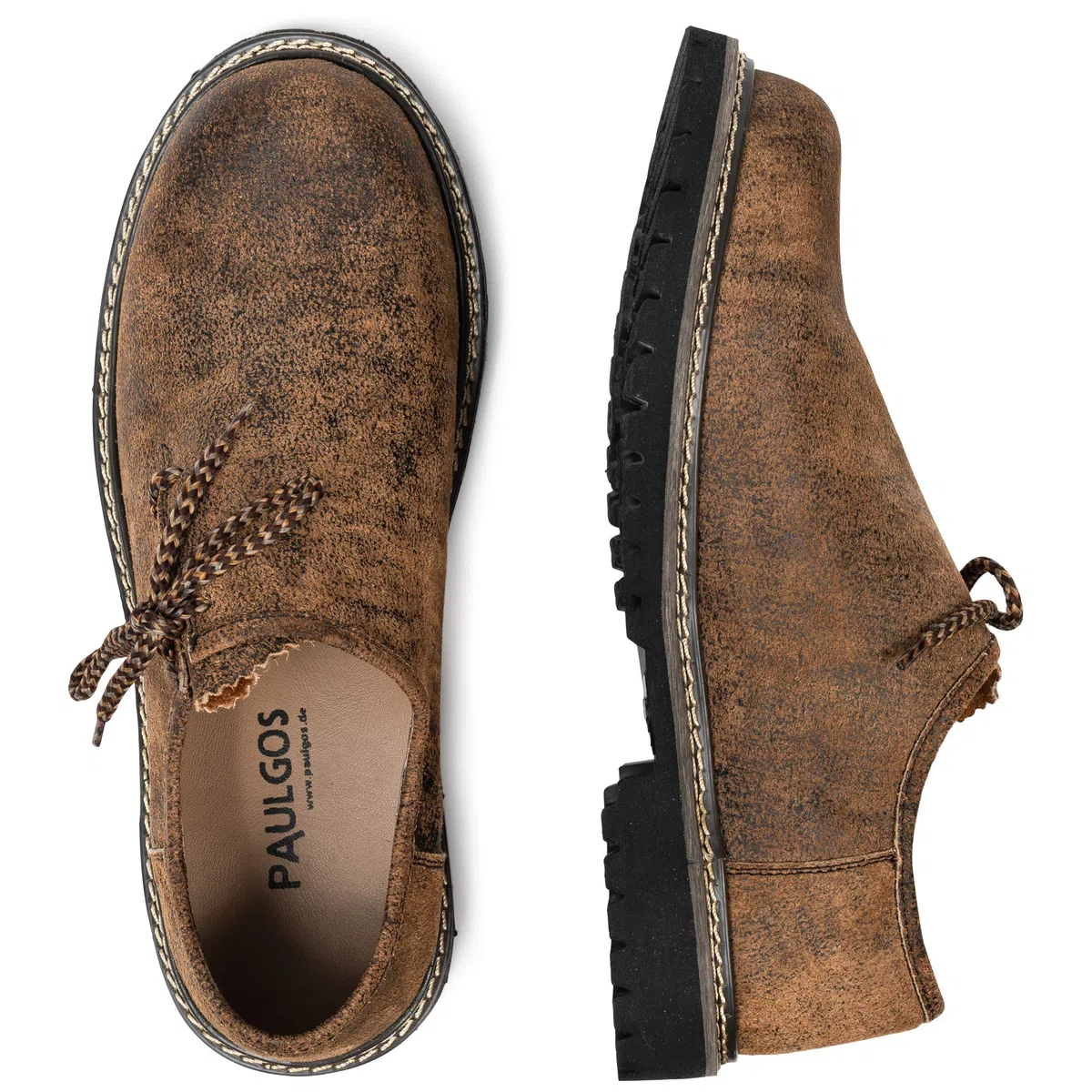 PAULGOS Trachtenschuhe Antik Echt Leder Haferlschuhe Haferl in 3 Farben