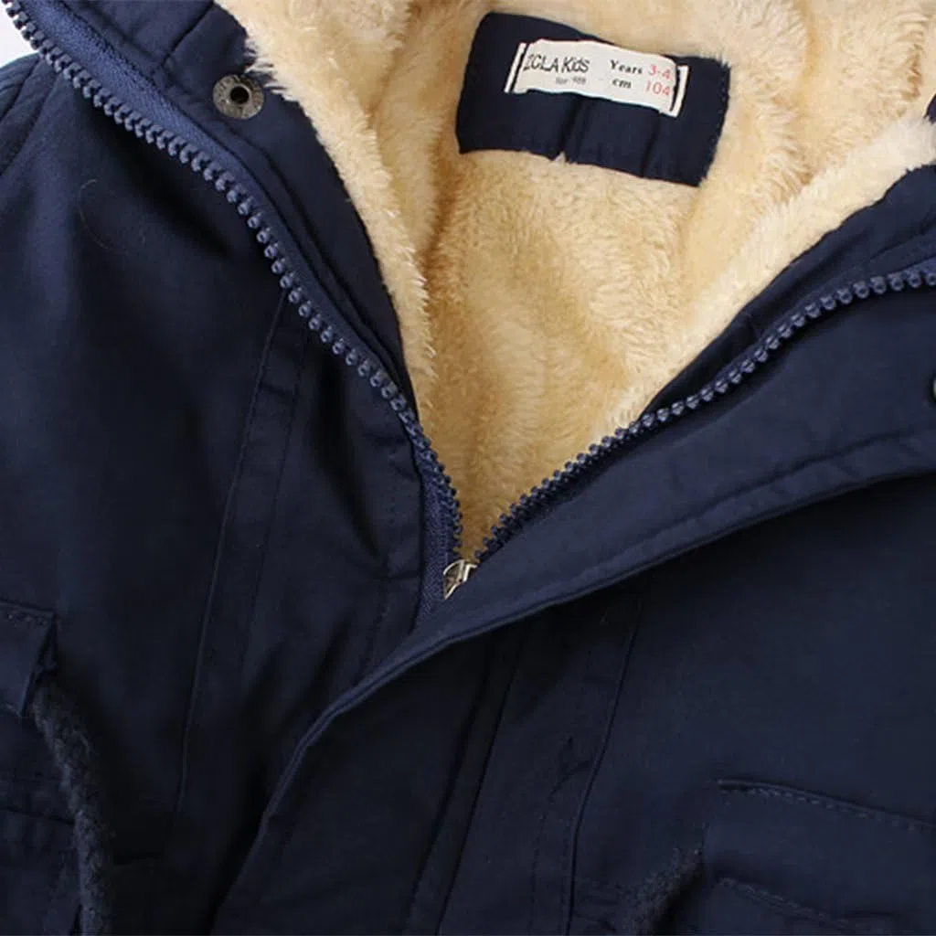 linboo Kinder Winterjacke Jungen Mädchen Warm Gefütterte Blouson Hoodie Dicke Mantel Parka Baby Wintermäntel