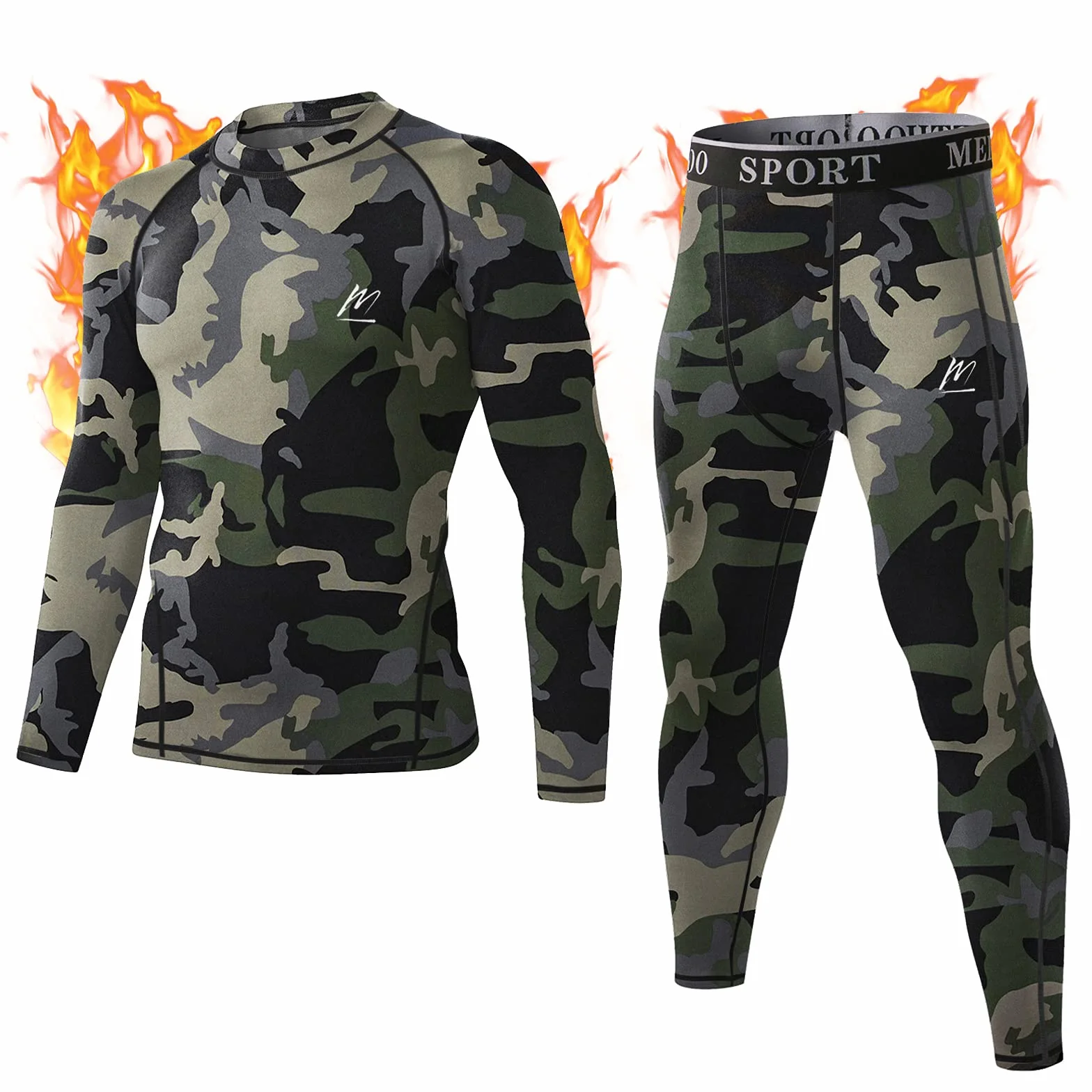 Thermounterwäsche Herren, Funktionsunterwäsche Set Funktionswäsche Atmungsaktiv Thermo Unterwäsche Thermowäsche Base Layer Radsport Laufen