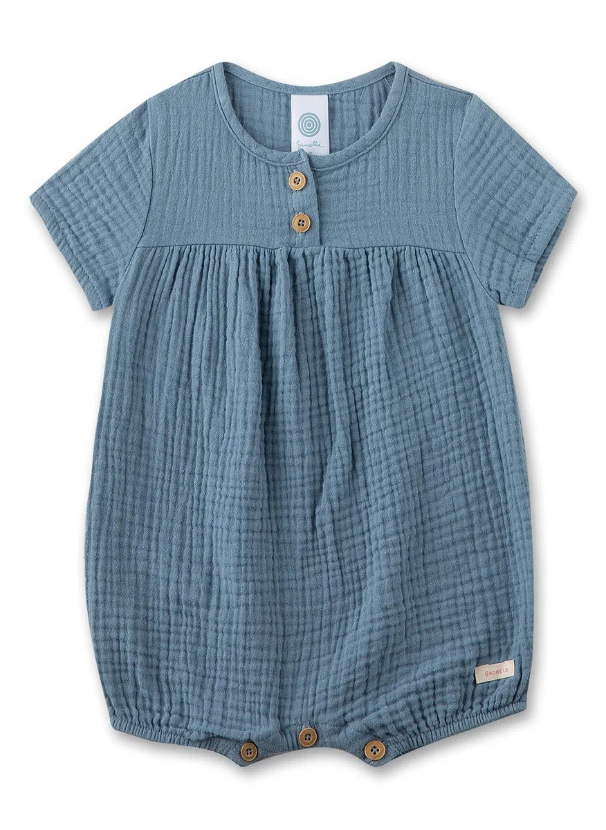 Sanetta Baby-Strampler kurz rosa aus Musselin | Praktischer und bequemer Spieler aus Bio-Baumwolle für Mädchen. Baby Overall