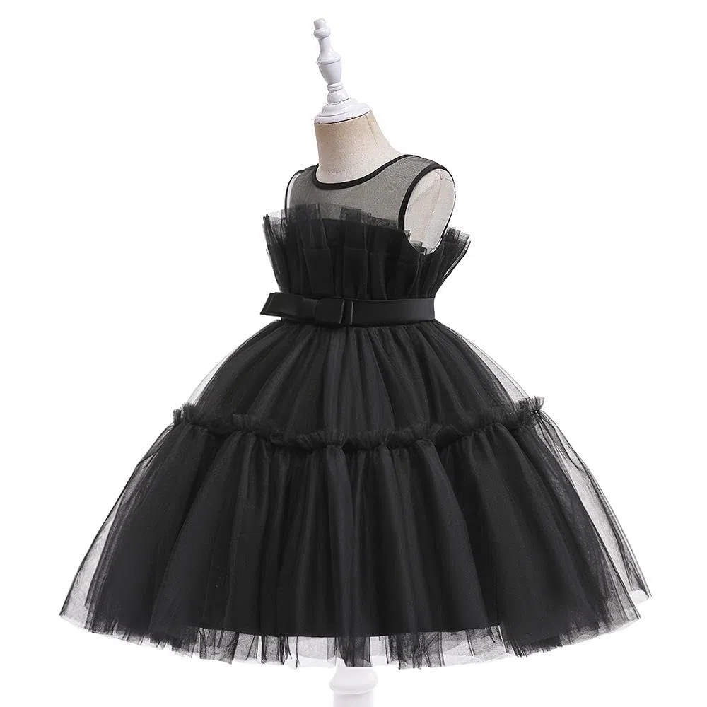 Lito Angels Elegantes Kleid Hochzeit Blumenmädchen Ballkleid Tüllkleid für Baby Kinder Mädchen, Schwarz Minzgrün