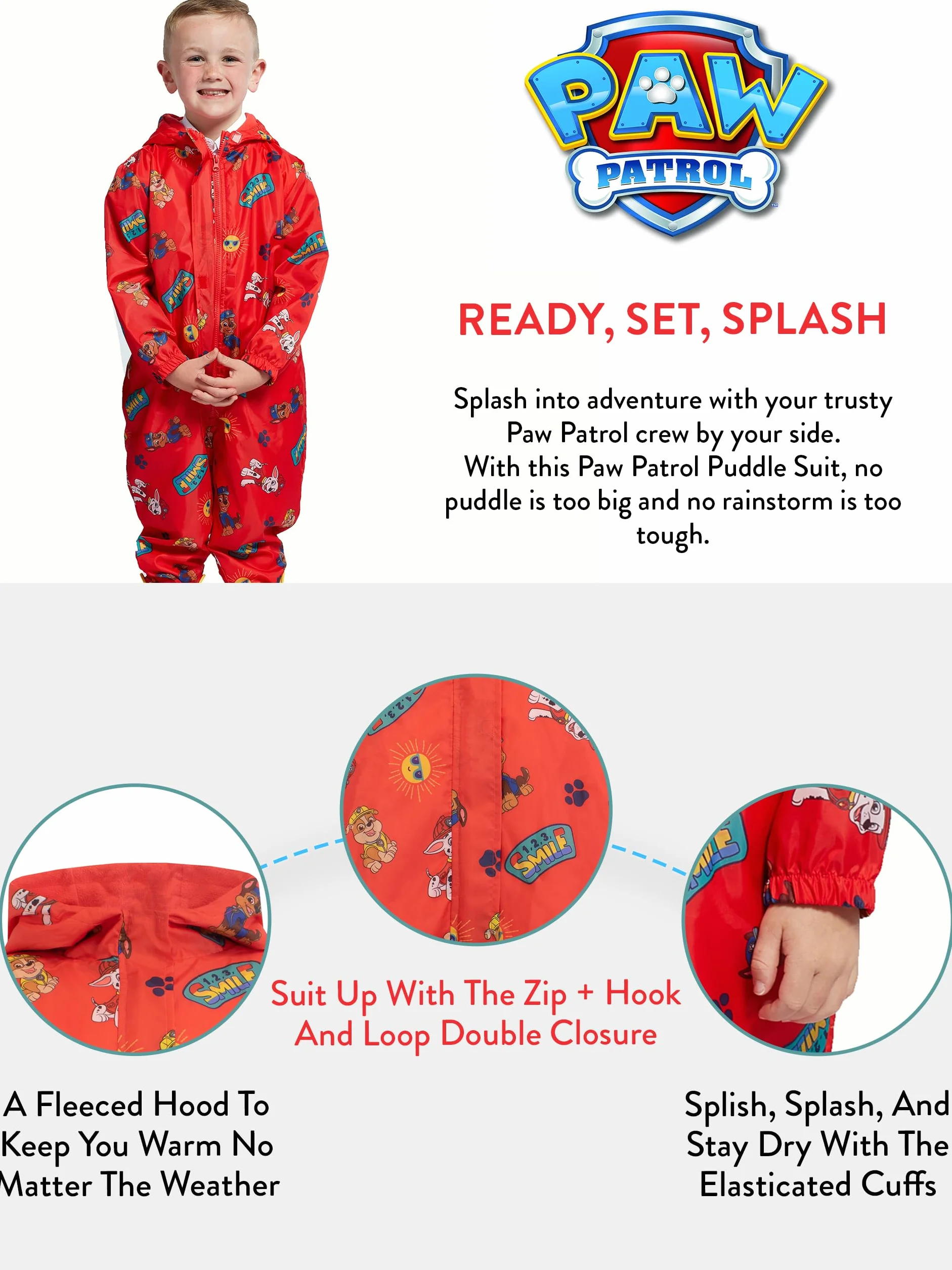 PAW PATROL Regenanzug | Matschanzug Jungen | Regenkleidung Kinder | Overall Für Jungs