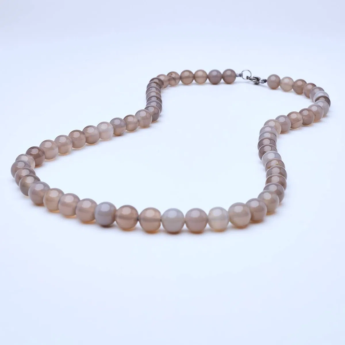 Handgemachte Herren Perlenkette Kette Tigerauge Onyx Grau Achat Jaspis | 8MM Natürliche Edelsteine Heilung Kristallschmuck
