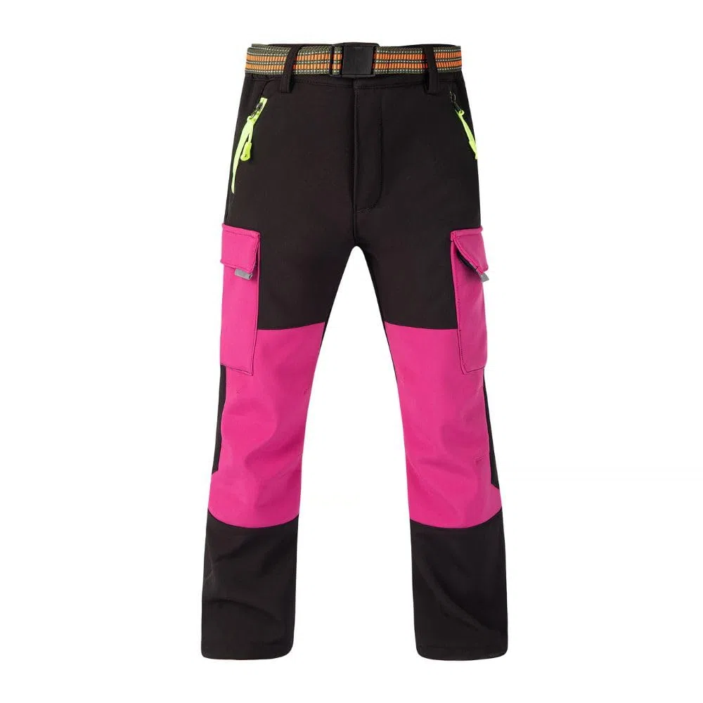 wasserdichte Thermohose für Jungen und Mädchen, Schneehose, Winter Outdoor Hose, Gefütterte Cargohose, Kinder Softshell Skihose