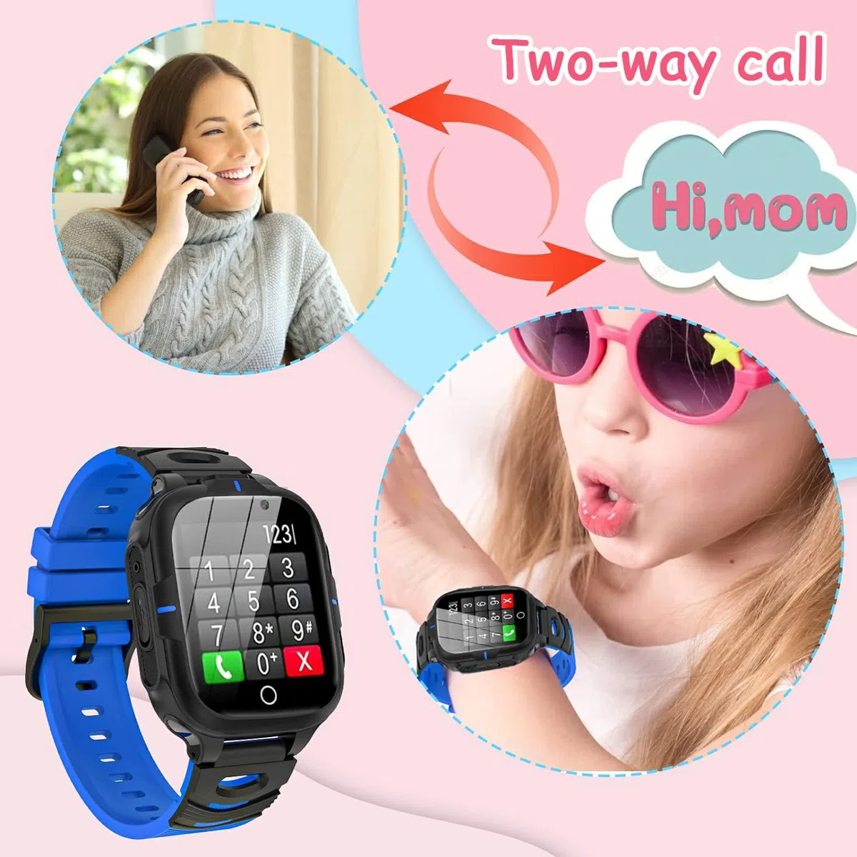 Smartwatch für Kinder Mit Telefon, SOS, 24 Spiele, MP3 Musik, Wecker, Recorder - Geschenk für Jungen und Mädchen (1 GB Micro-SD-Karte Enthalten)