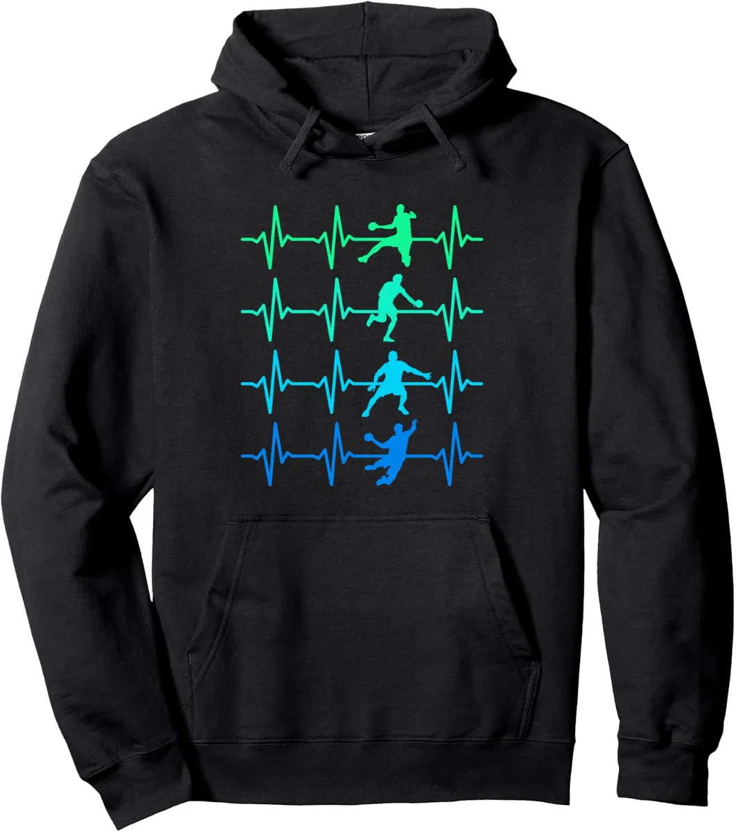 Handball Herzschlag Handballer Jungen Handballspieler Pullover Hoodie