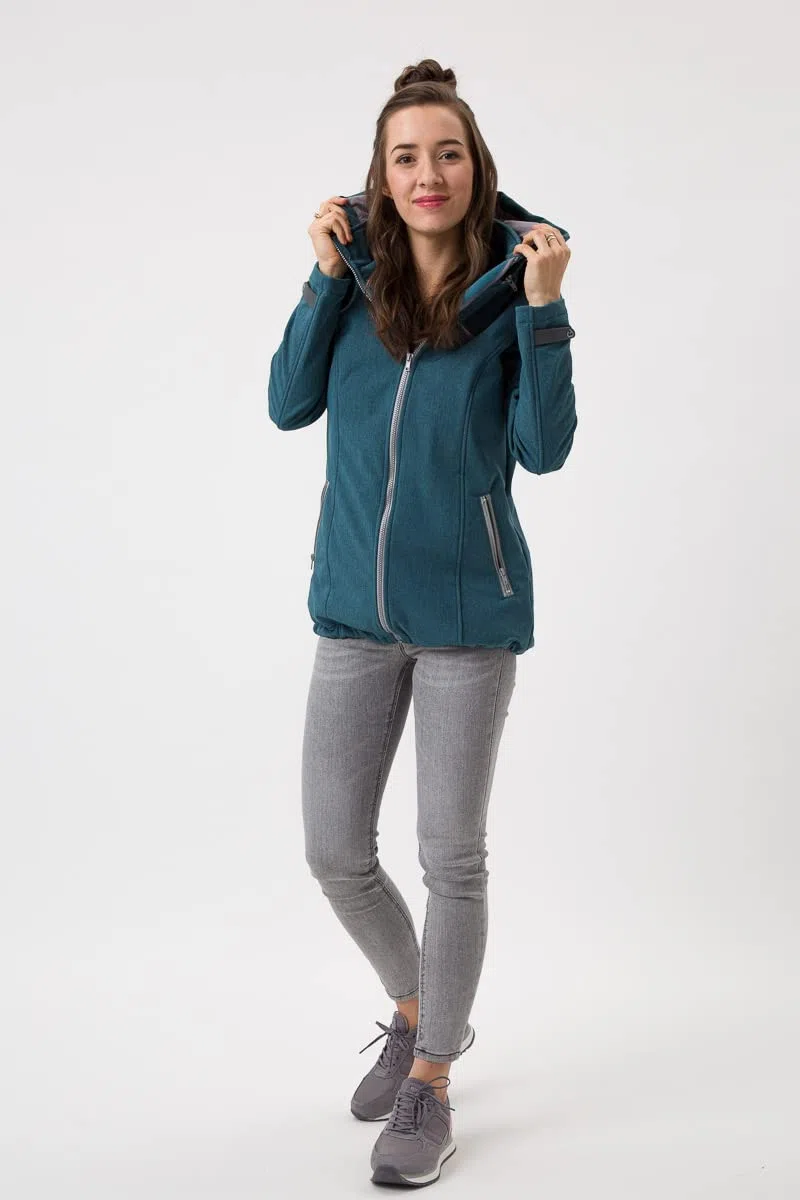 fun2bemum Enigma 5in1 BACK/FRONT Softshell Jacke,Tragejacke, Babytragejacke,Schwangerschaftsjacke