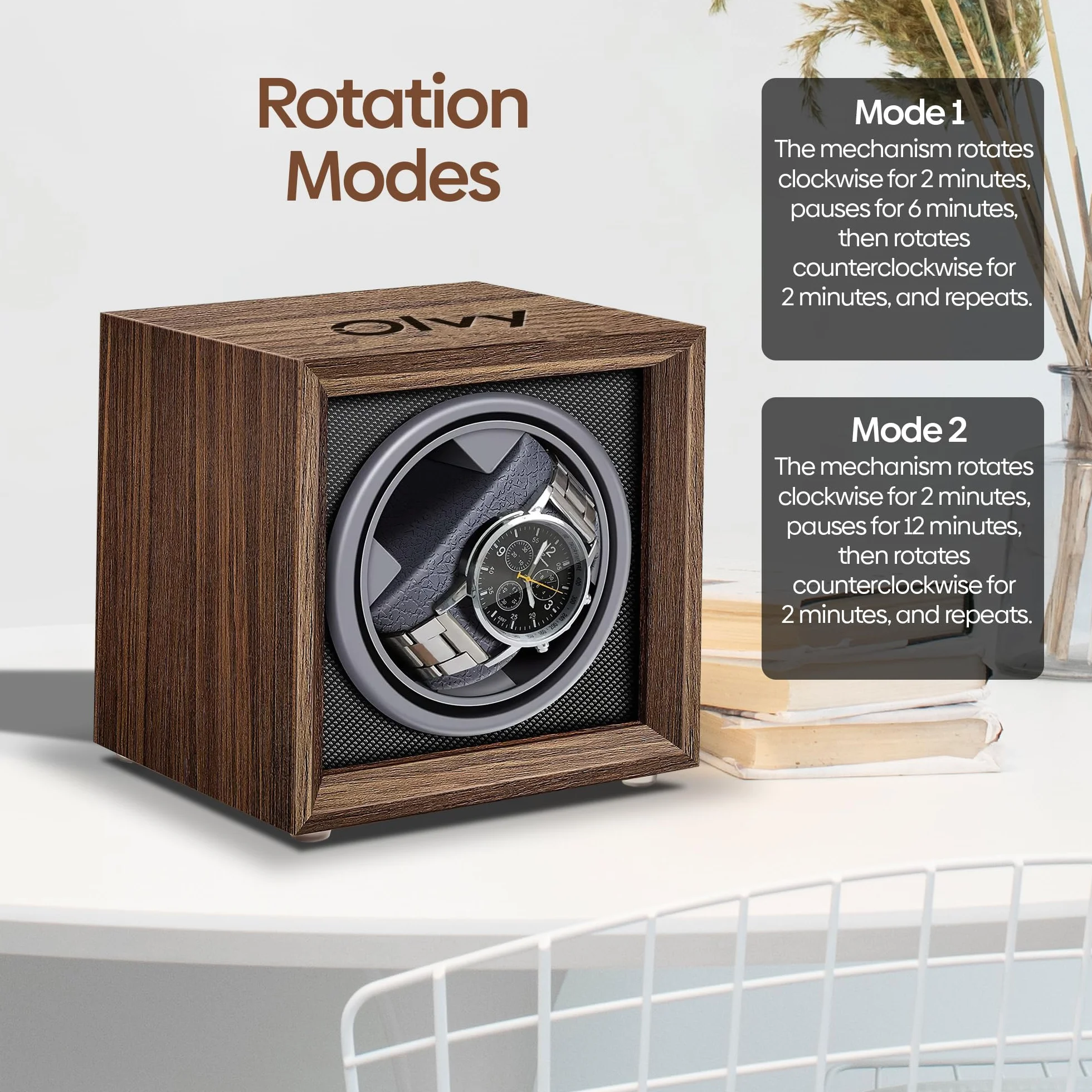 Olvy Uhrenbeweger für Automatikuhren, Extrem Leisem Motor, Watch Winder, Automatischer Uhrenbeweger, Watchwinder
