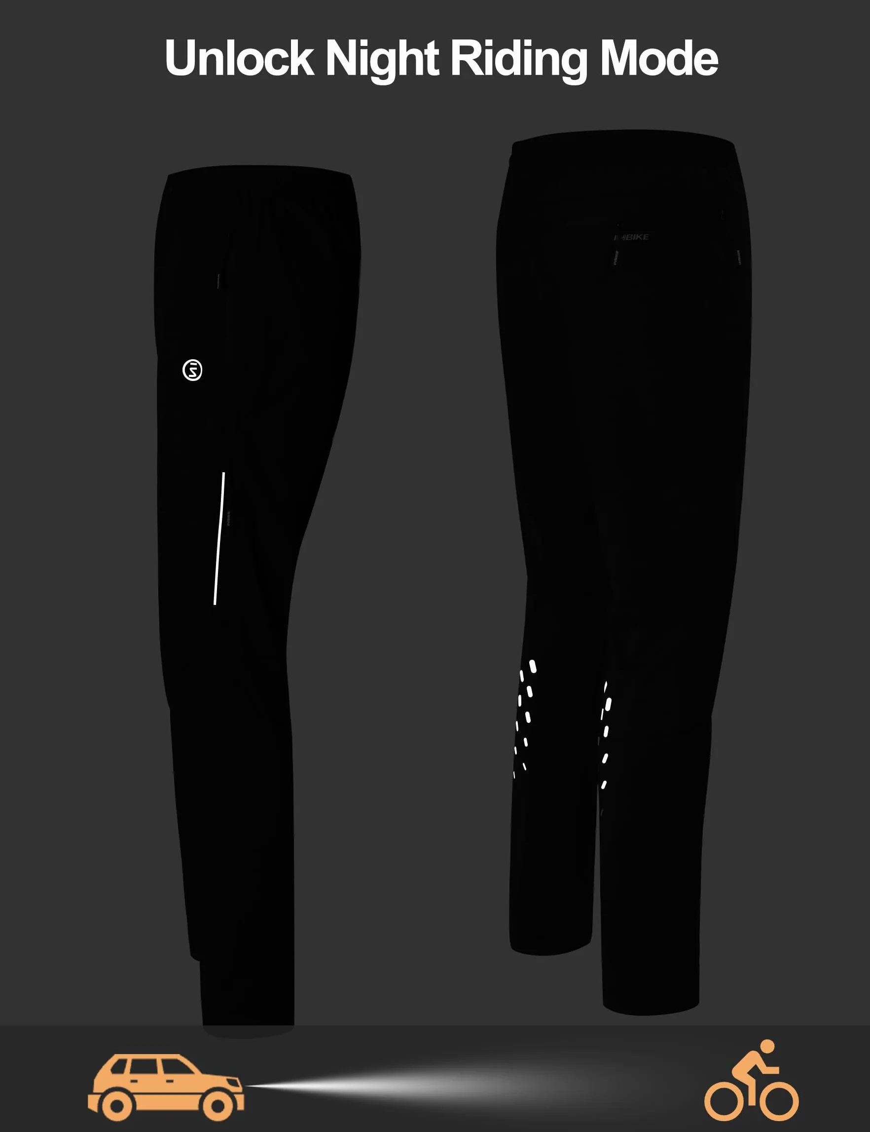 INBIKE Herren Fahrradhose Lang Sommer SPF 50+ Schnelltrockende Atmungsaktive Gym Hose MTB Rennrad Jogging mit Reißverschlusstaschen LP702
