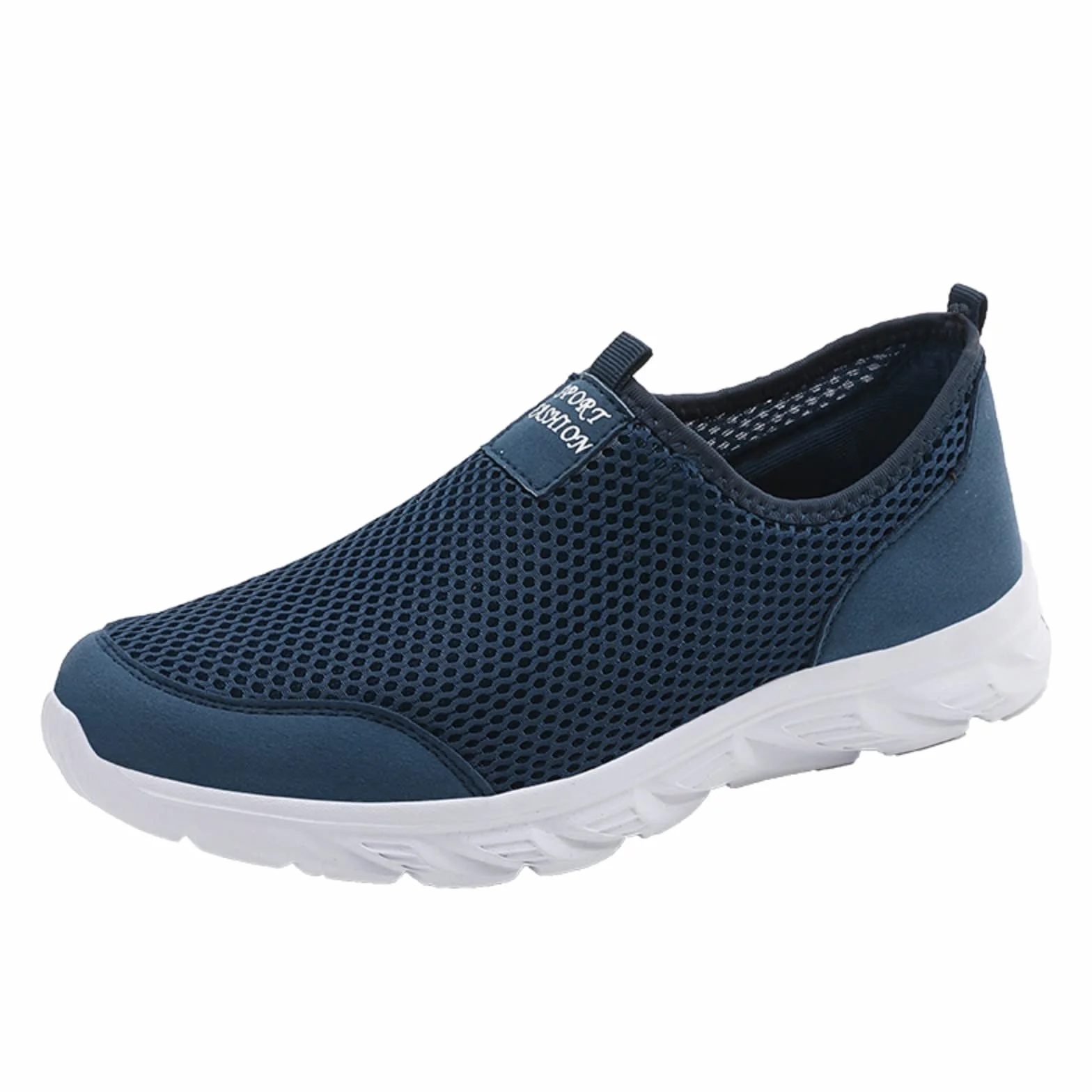 Schuhe Ohne Schnürsenkel Herren, Slip On Sneaker Herren, Atmungsaktive Sportschuhe Leicht Halbschuhe rutschfest Sommerschuhe Einfarbige Joggingschuhe Schlupfschuhe Breeze Schuhe für Freizeit, Camping