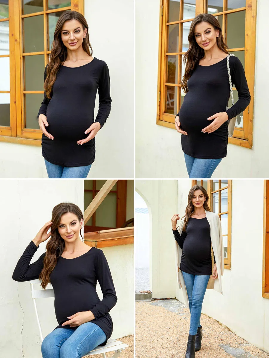 Damen Umstandsmode Lange ärmel 3er Pack Umstandsshirt
