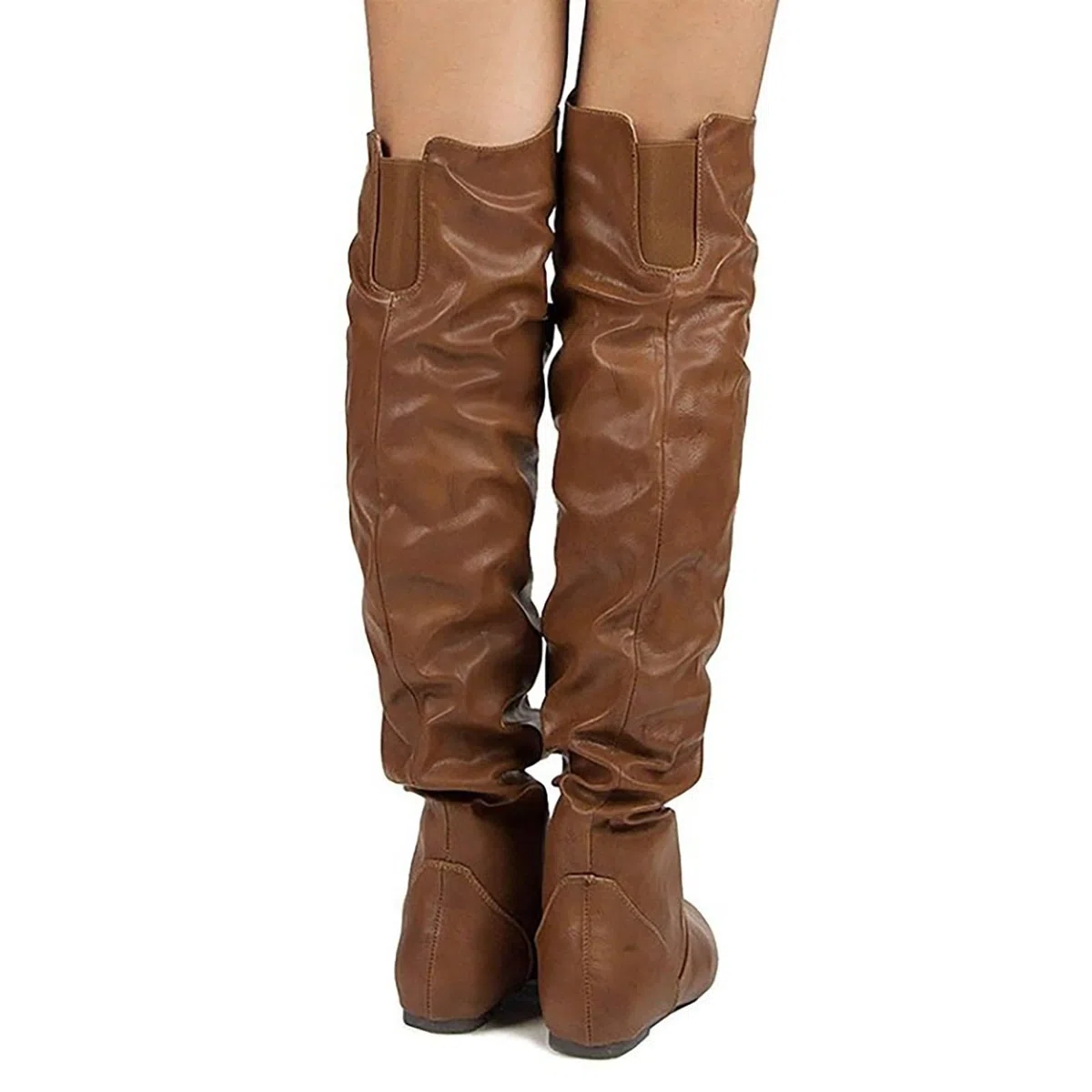 Overknees Stiefel Damen Stiefel Damen Sexy Stilvolle klassische Overknee-Westernstiefel mit runder Zehenpartie niedrigem Absatz. Overknee-Stiefel mit runder Zehenpartie Plateau Stiefel Damen Vintage