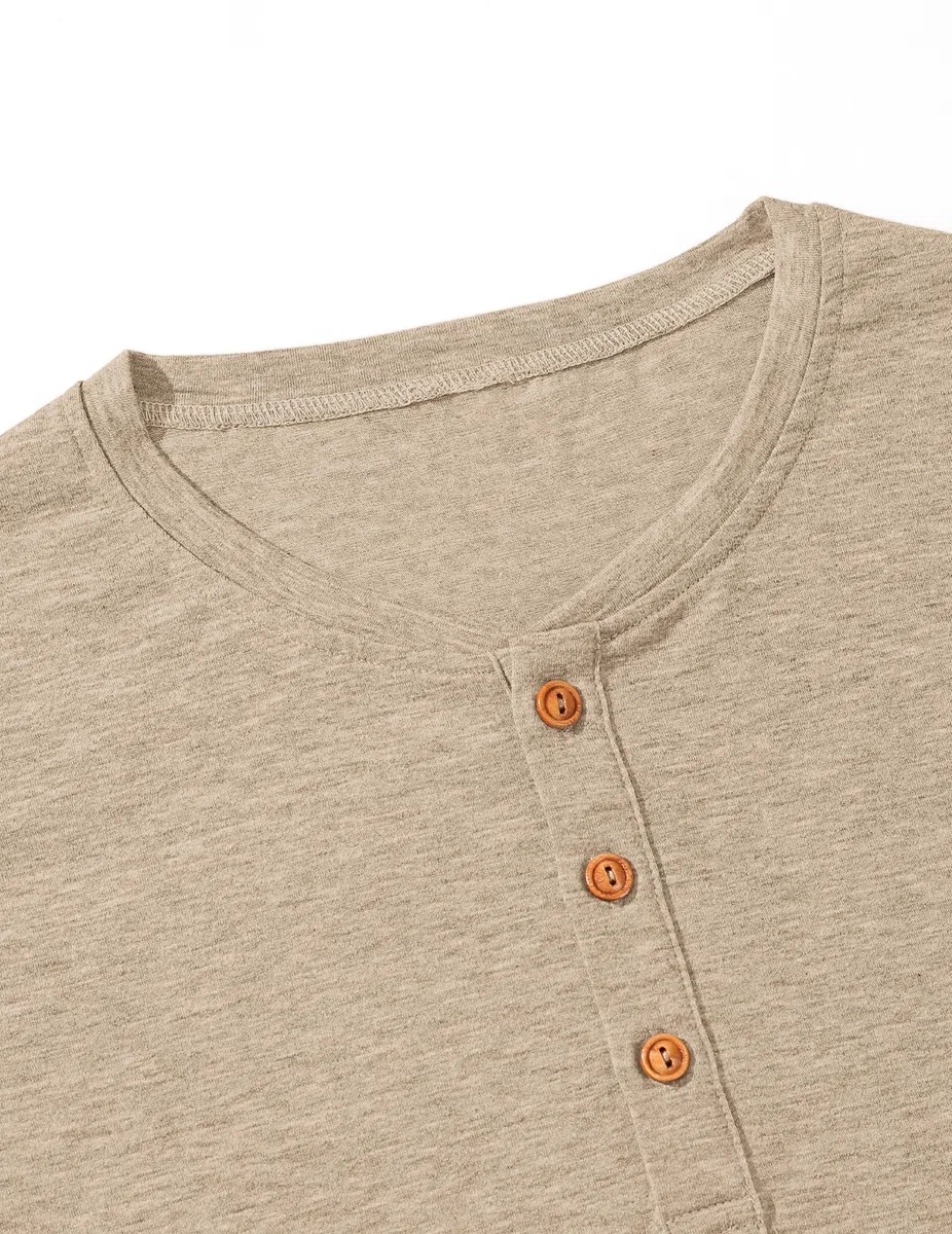 TARAINYA Henley Shirt Herren Baumwolle T-Shirt Kurzarm Sommer Männer mit 3 Knopfleiste M-4XL