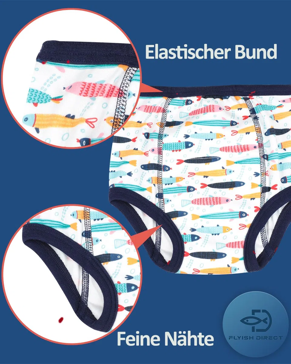 FLYISH DIRECT Töpfchen Trainingshose Baby Lernwindel Trainerhosen Unterwäsche für Baby Kleinkind Kleinkinder, 8 Stück, 110/4T