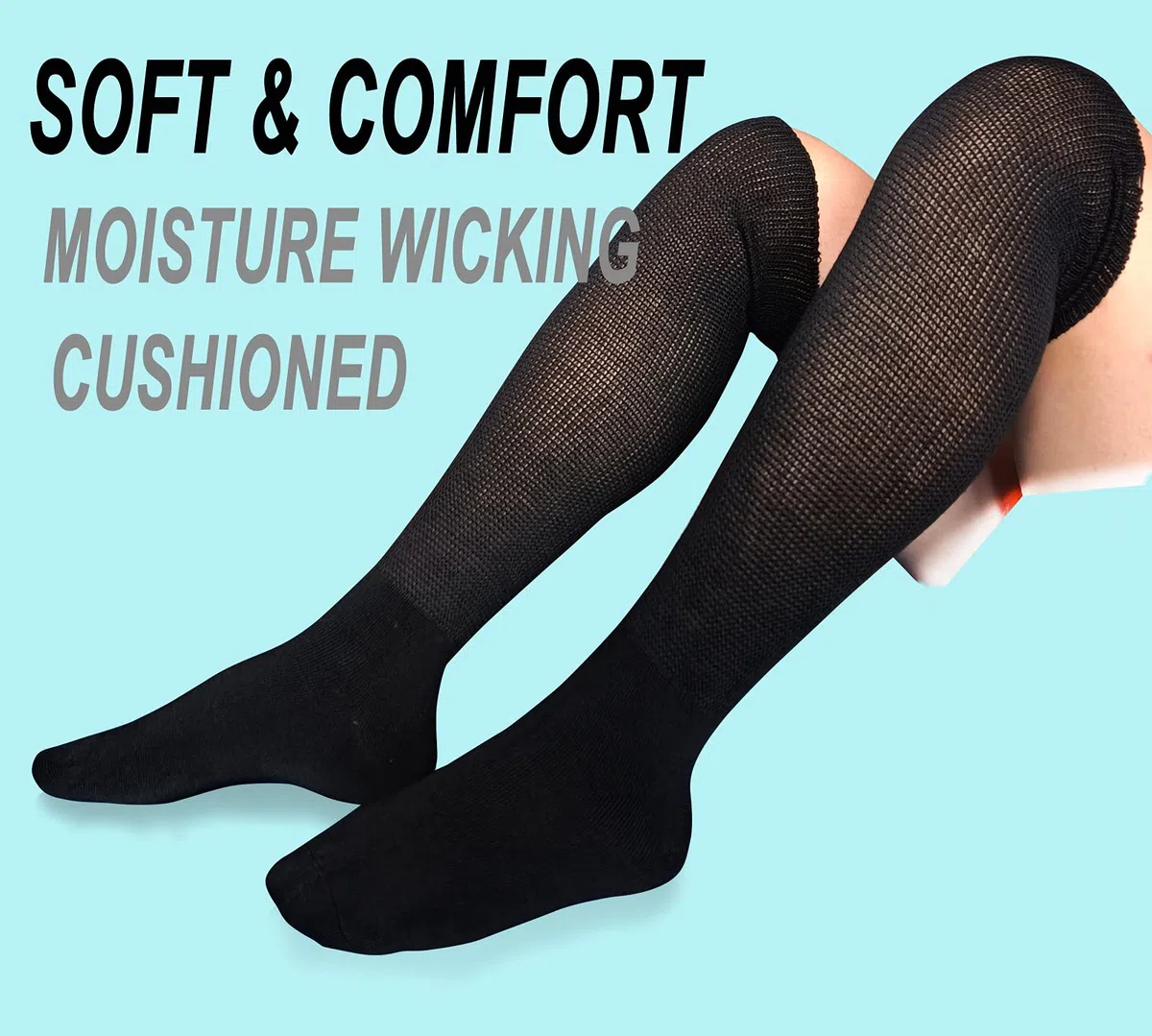 Socken für Wanderschuhe, Air Cam, Walker, Bracture Boots, Orthopädische Socken | Extra breite Ödem-Beinabdeckung, Ersatzsocken, 2 Paar