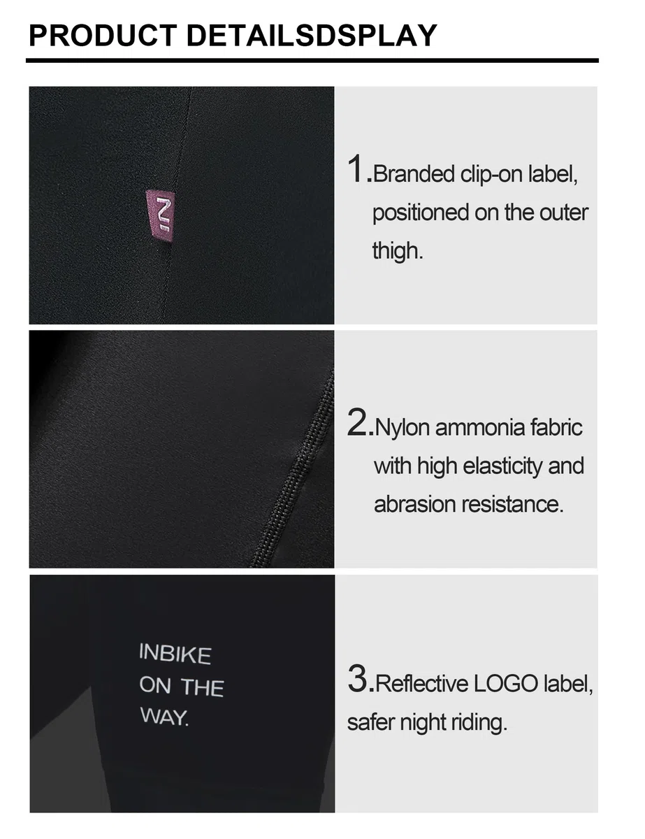 INBIKE Fahrradhose Damen Lang Gepolstert Sommer Herbst Elastische Schnell Trocknend High Waist Atmungsaktive Radlerhose mit Sitzpolster Frühling