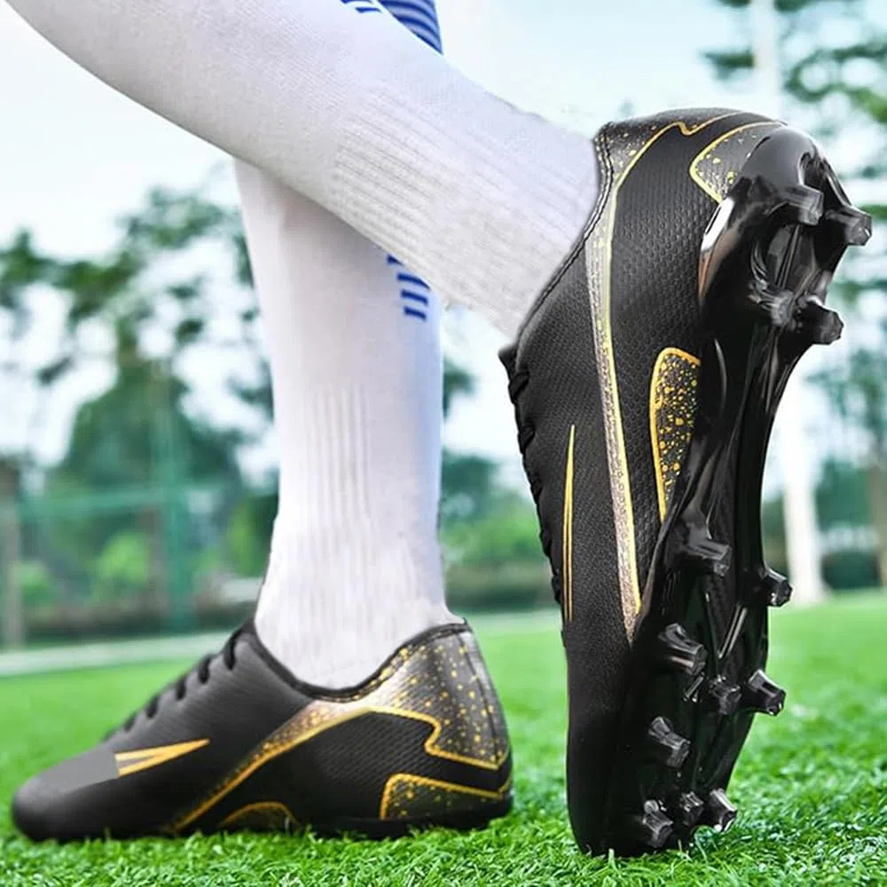 Damen Fußballschuhe Professionelle Fussballschuhe Jugendliche Herren Outdoor Athletics Fußball Stiefel AG Wettkampf Trainingsschuhe Unisex Schwarz 41 EU