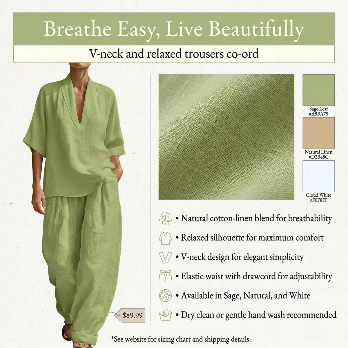 2 Teiler Damen Sommer Trainingsanzüge Zweiteiliges Set Kurzarm Knopfbluse & Weite Hose Musselin Leinenanzug Elegant Leichte Hosenanzug Strand Outfits Einfarbig Hausanzug Freizeitanzug