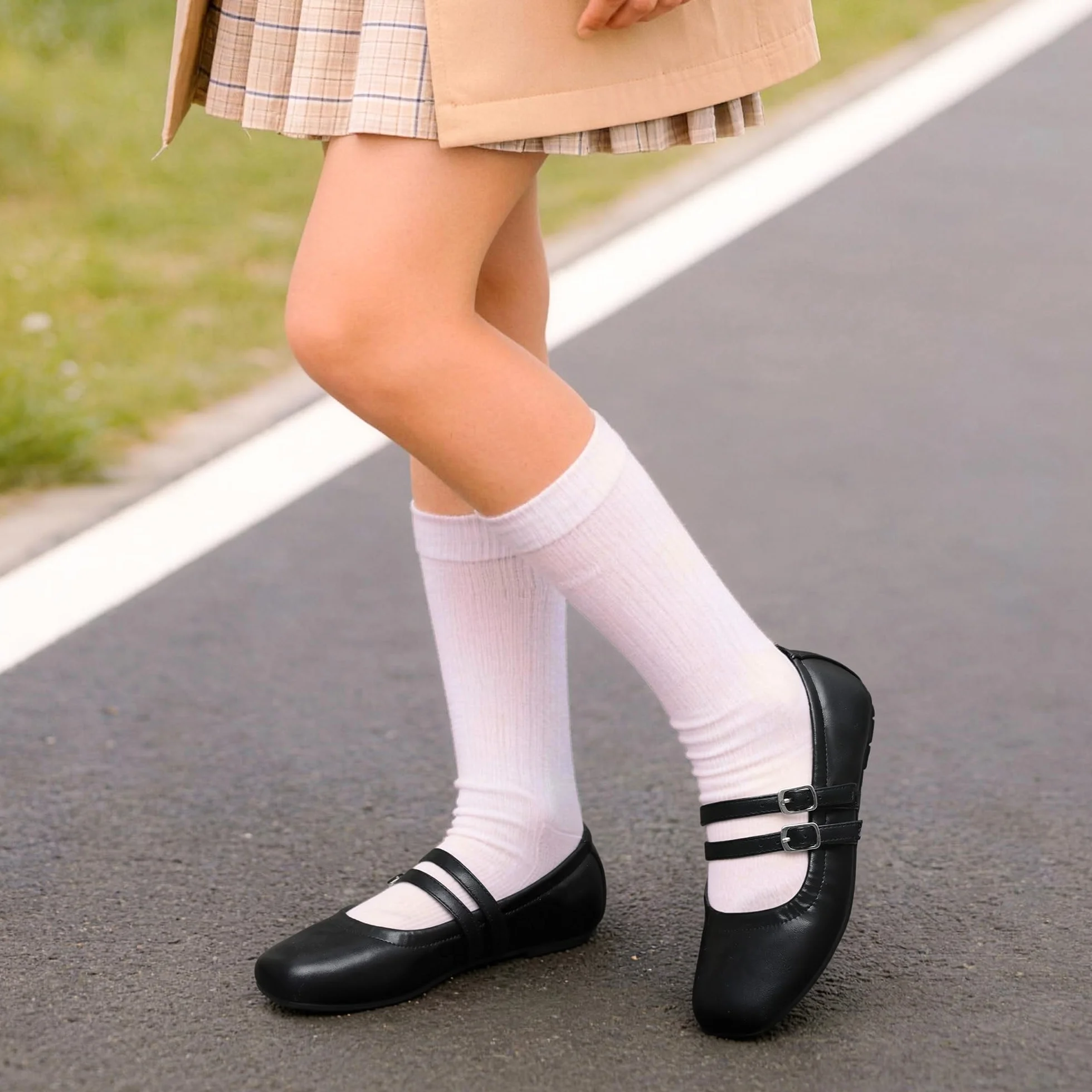 DREAM PAIRS Ballerinas Mädchen Kommunionsschuhe Faltbar Flache Schuhe Prinzessin Schuhe für Party rutschfest Wasserdicht Weich verstärkt Fußgewölbeunterstützung