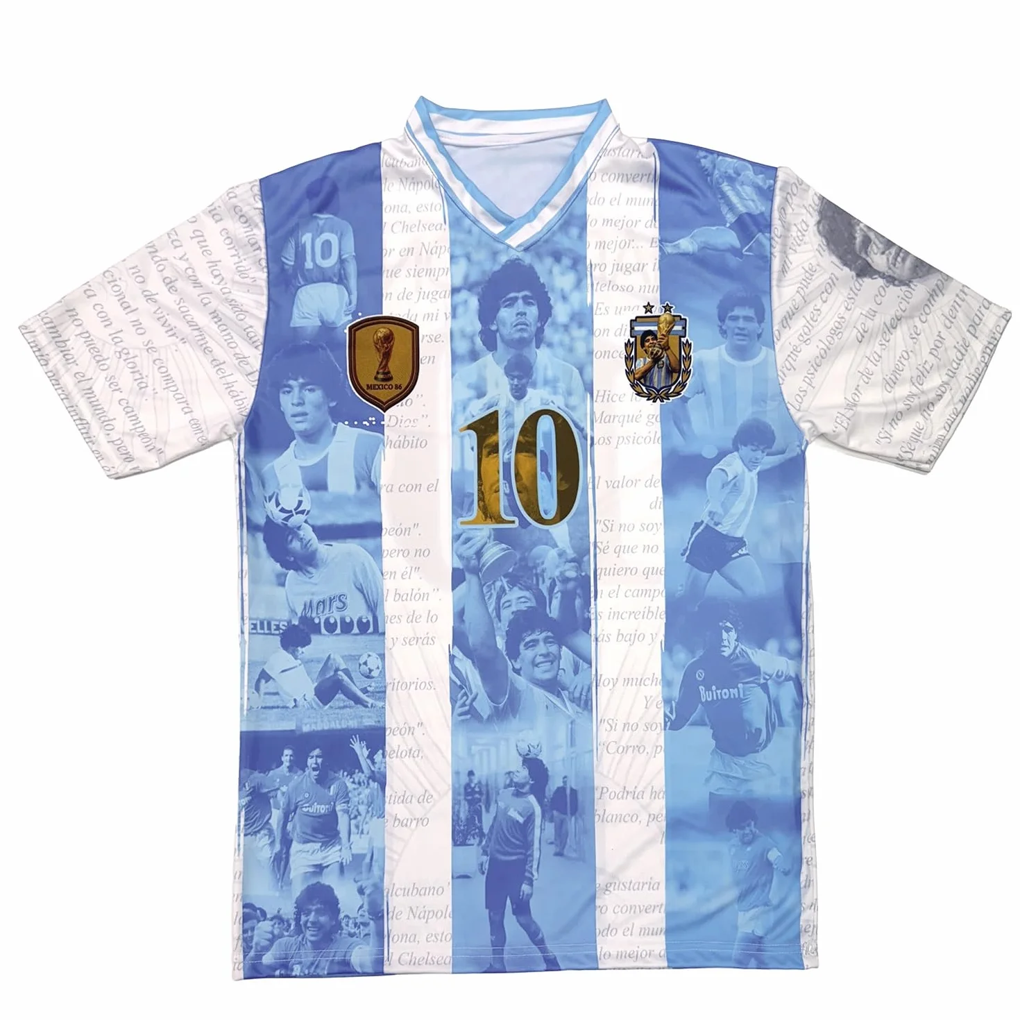 Soul up Fußballtrikot Diego Armando Maradona - EL Pibe de ORO. Offizielle Replica. Argentinien Trikot für Herren und Jungen.