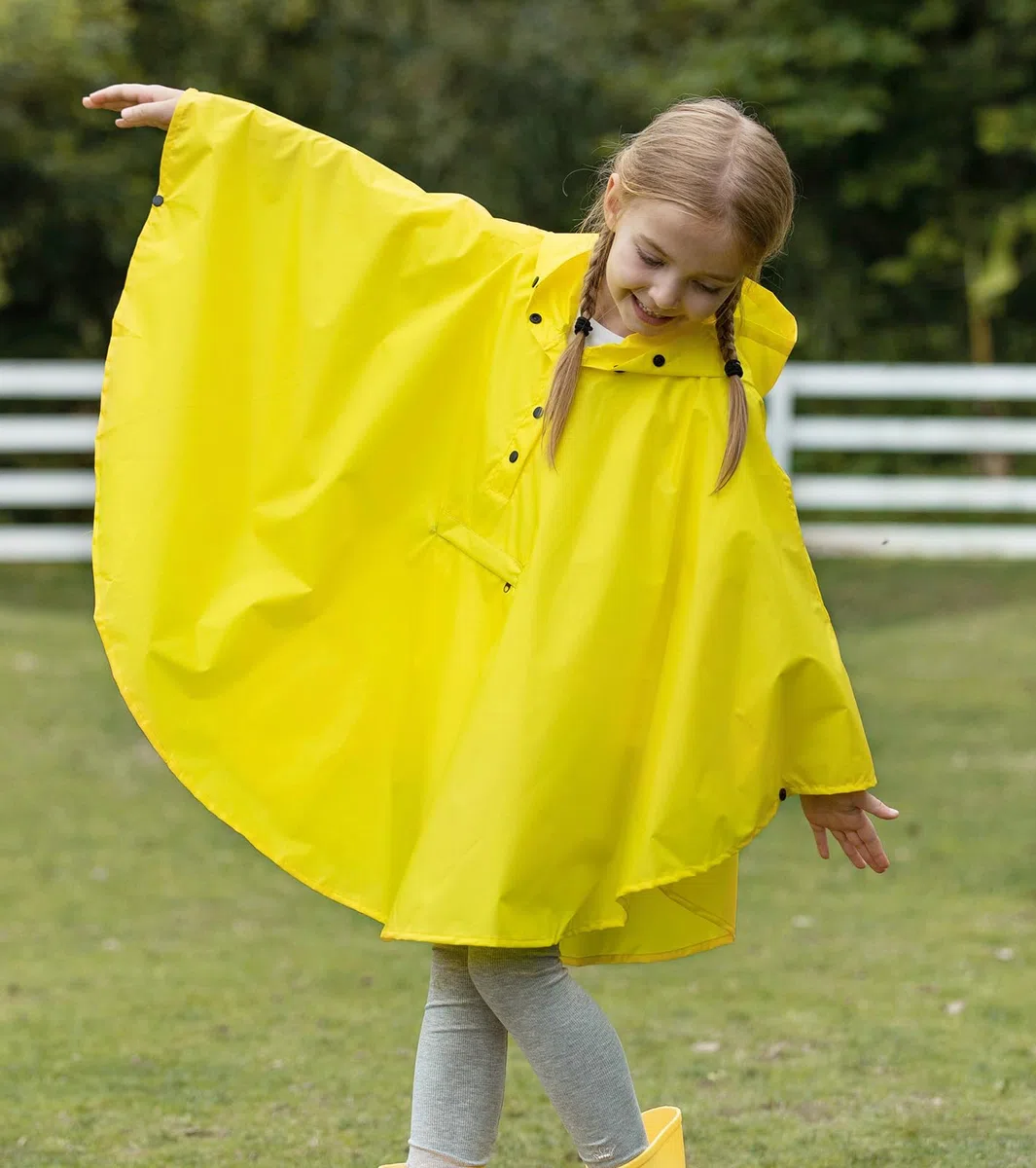 SaphiRose Leichter Kinder-Regenponcho-Jacke, wasserdicht, Outwear, Regenmantel