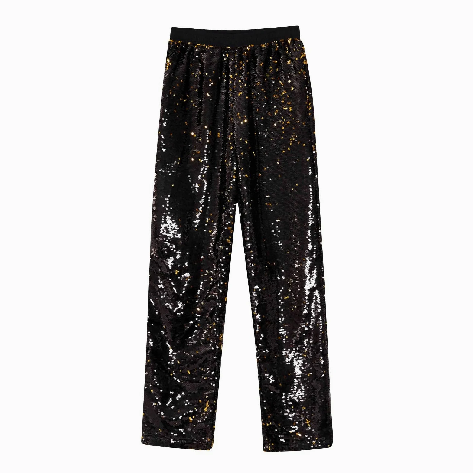 Glitzer Hose Herren Metallic Pailletten Hosen Glitzerhose Hip Hop Disco Tanzhose Freizeithose Baggy Jogginghose 70er 80er Retro Streetwear Party Clubwear Faschingskostüme Performance Karneval Kostüm