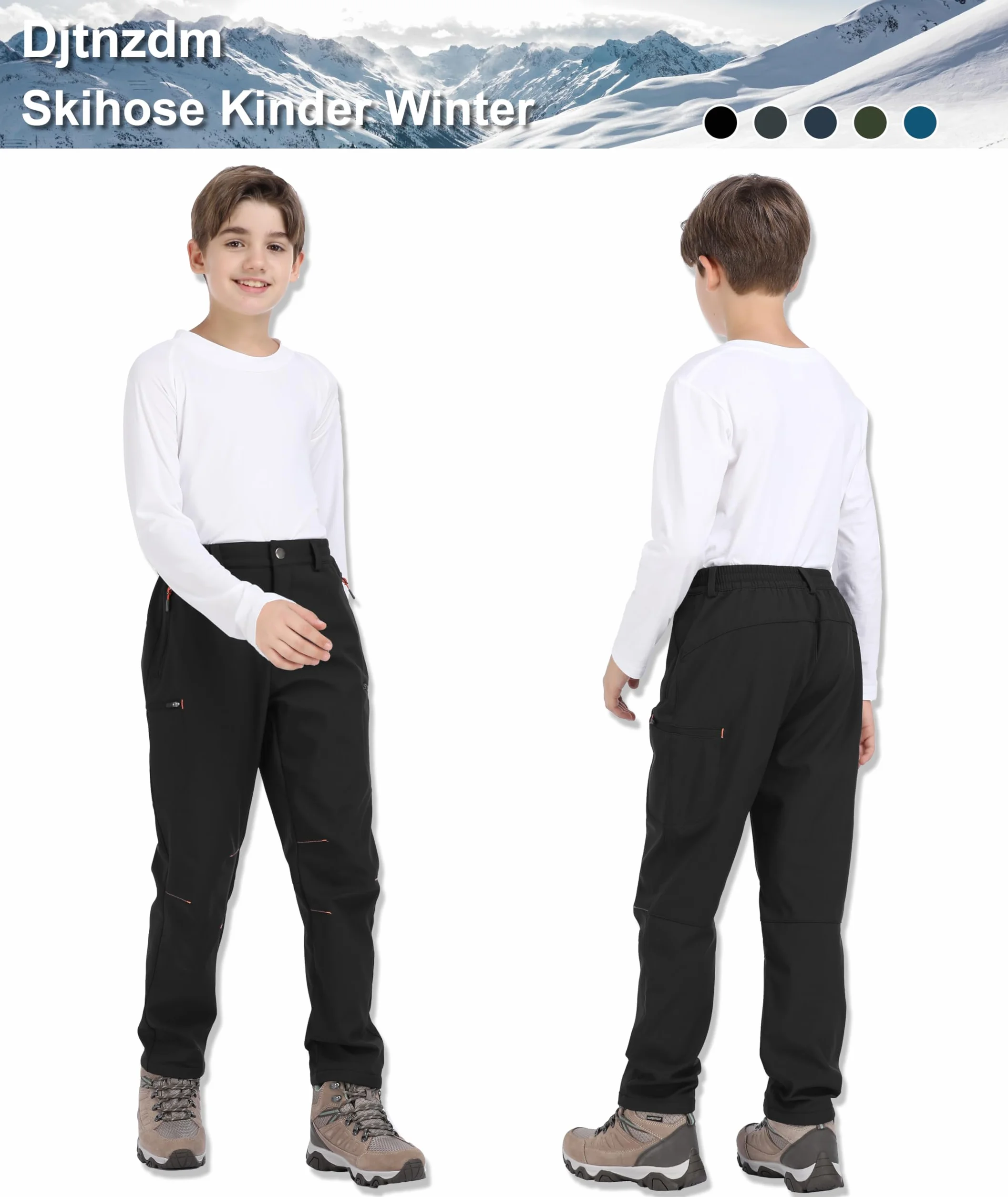 Kinder Skihose Gefütterte Hose Softshellhose Atmungsaktiv Winddicht Winter Schneehose Jungen Thermohose Mädchen Warm Outdoorhose Wanderhose