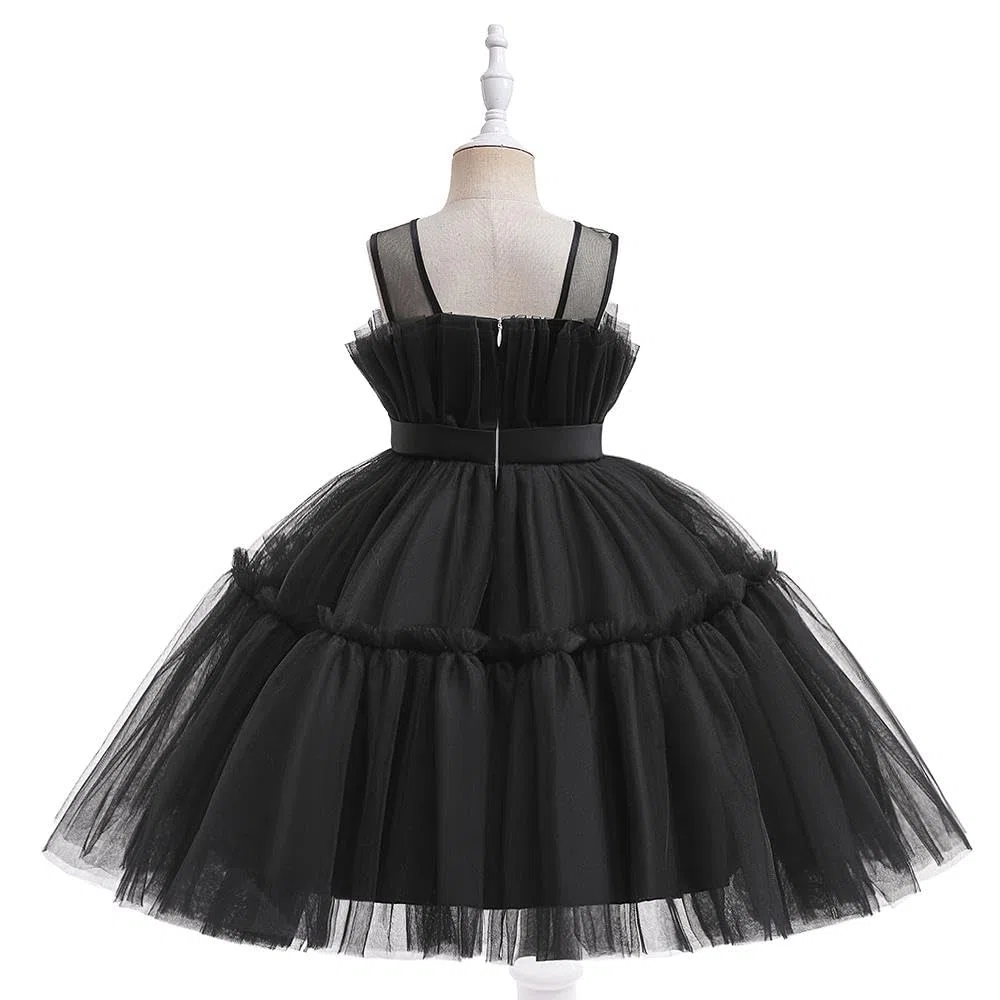 Lito Angels Elegantes Kleid Hochzeit Blumenmädchen Ballkleid Tüllkleid für Baby Kinder Mädchen, Schwarz Minzgrün